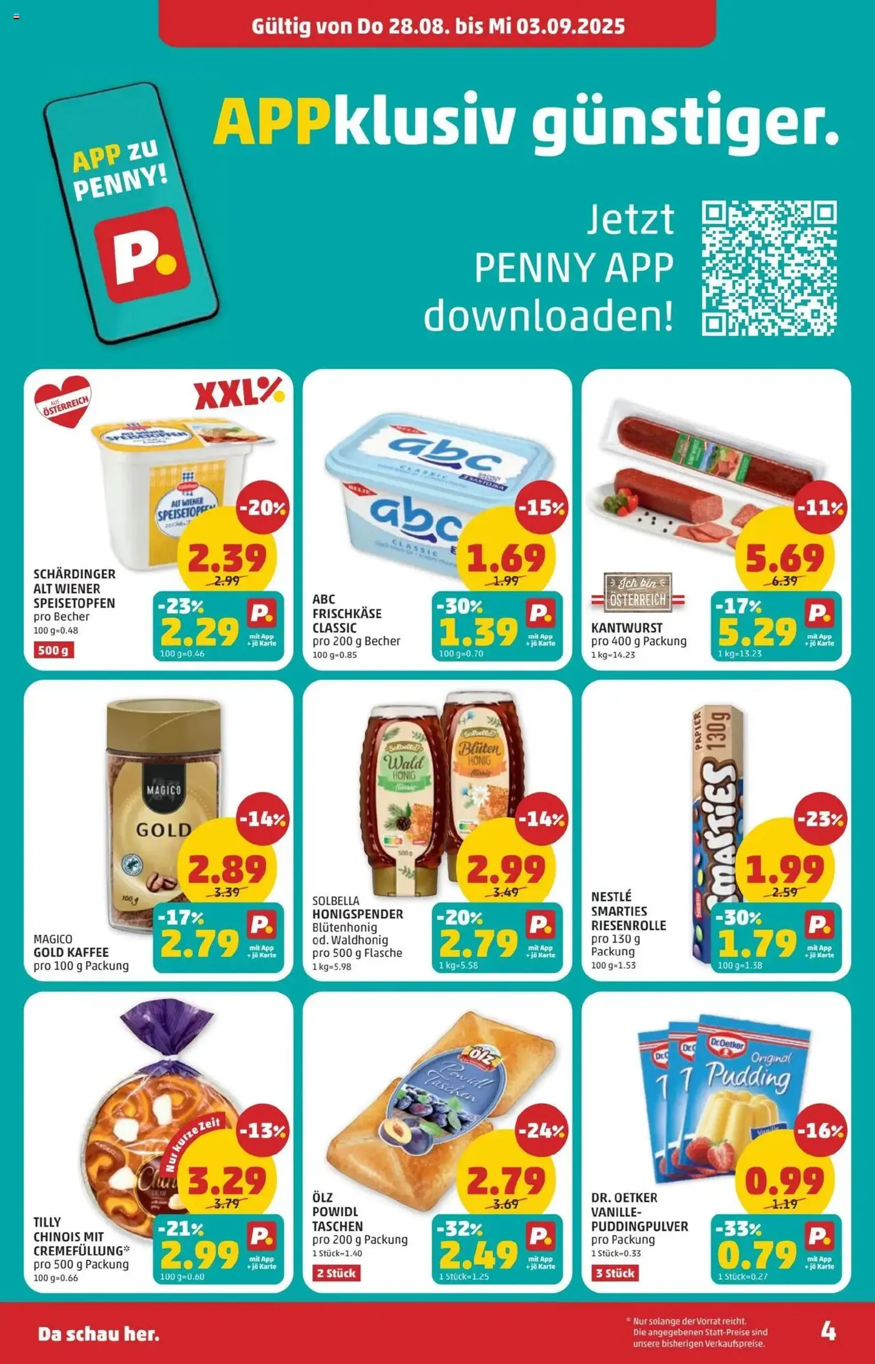 Penny Markt Flugblatt - Gültiger Prospekt ab 28.08.2025, Seite 4 von insgesamt 28 Penny Markt Flugblatt - Gültiger Prospekt ab 28.08.2025, Seite 4 von insgesamt 28