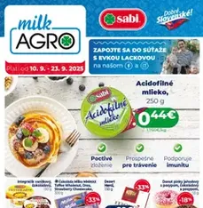 Milk Agro Leták - náhľad letáku platný od 10.09.2025