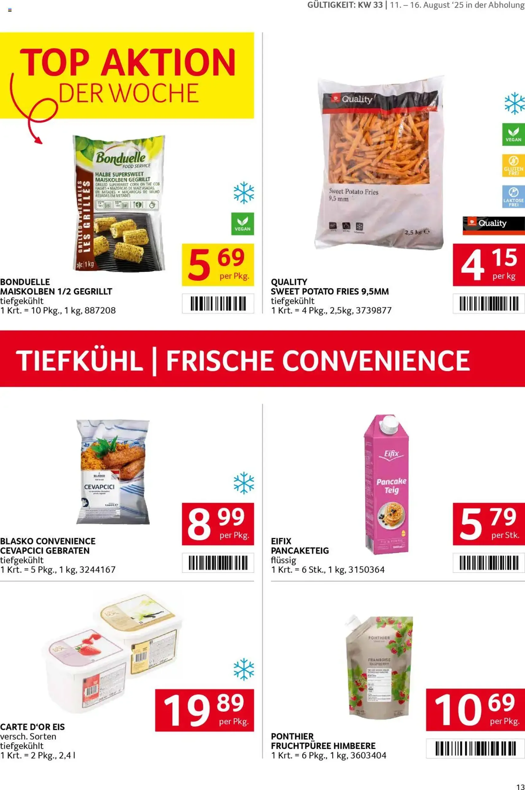 Transgourmet Flugblatt - Gültiger Prospekt ab 10.08.2025, Seite 13 von insgesamt 32 Transgourmet Flugblatt - Gültiger Prospekt ab 10.08.2025, Seite 13 von insgesamt 32
