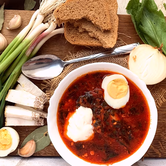 Anteprima ricetta Borscht vegetariano Cucina russa