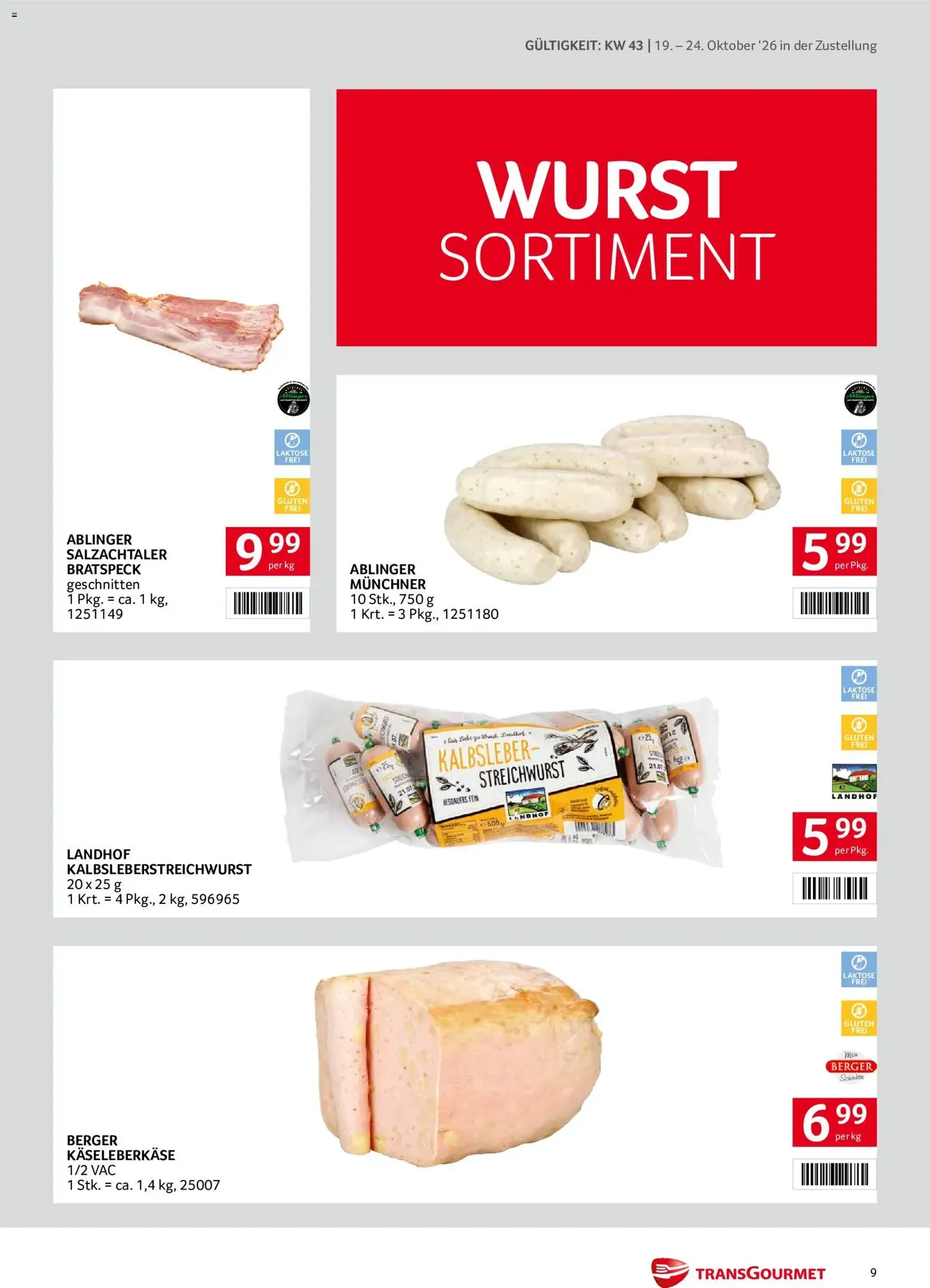 Transgourmet Flugblatt - Gültiger Prospekt ab 19.10.2026, Seite 9 von insgesamt 40