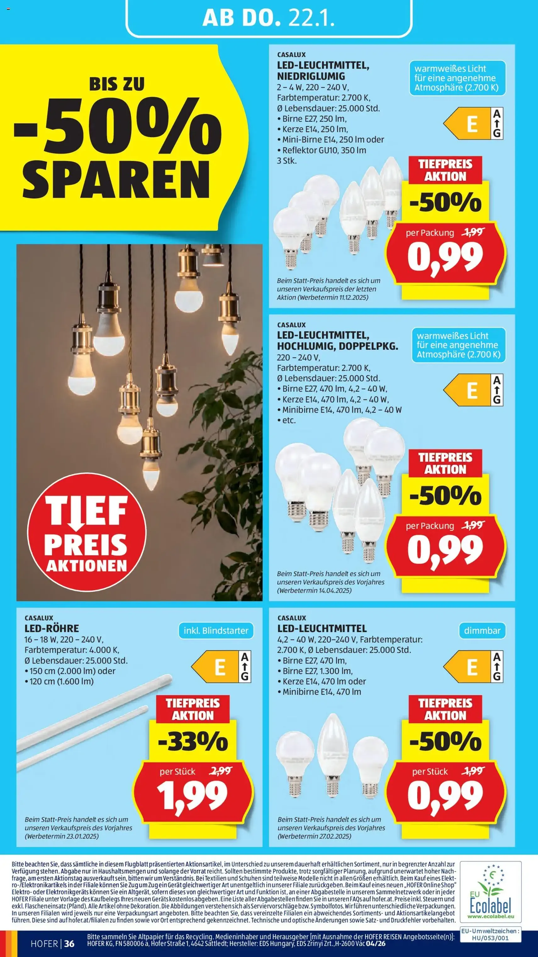 Hofer Flugblatt - Gültiger Prospekt ab 14.01.2026, Seite 40 von insgesamt 41