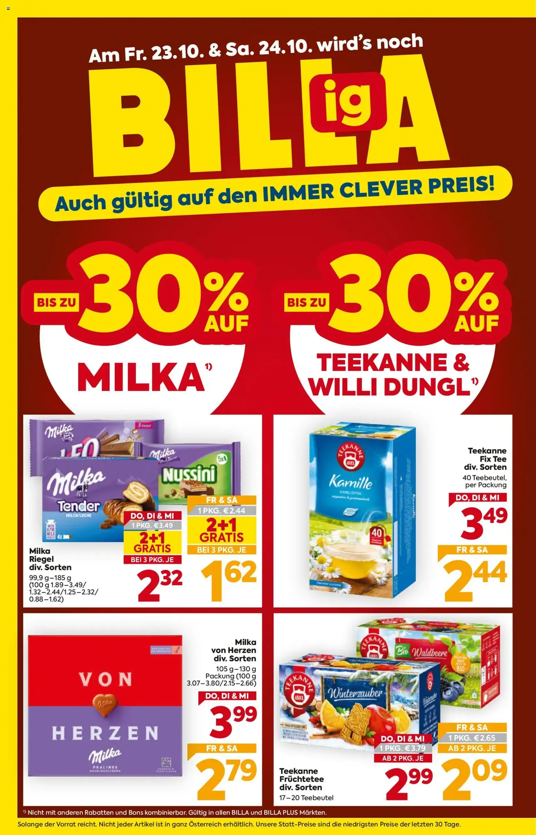 Billa Flugblatt - Gültiger Prospekt ab 22.10.2026, Seite 4 von insgesamt 20