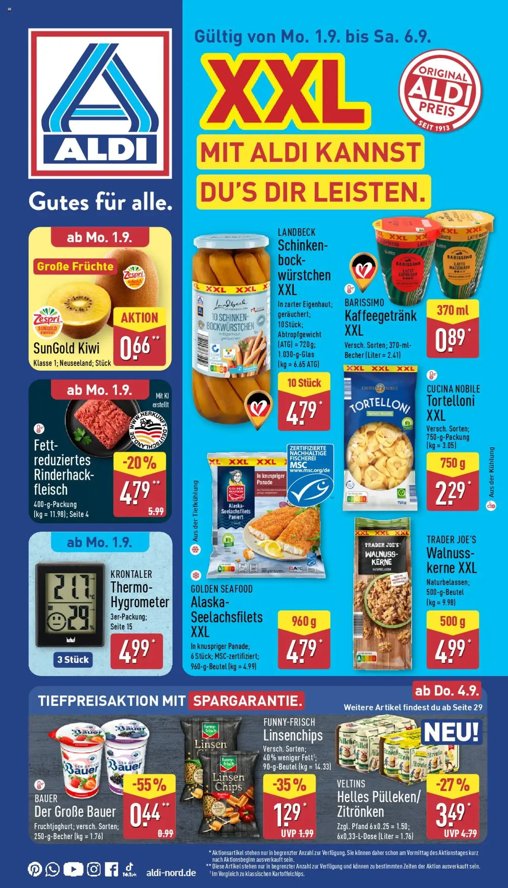 Aldi Prospekt - Gültiger Prospekt ab 01.09.2025, Seite 1 von insgesamt 43 Aldi Prospekt - Gültiger Prospekt ab 01.09.2025, Seite 1 von insgesamt 43