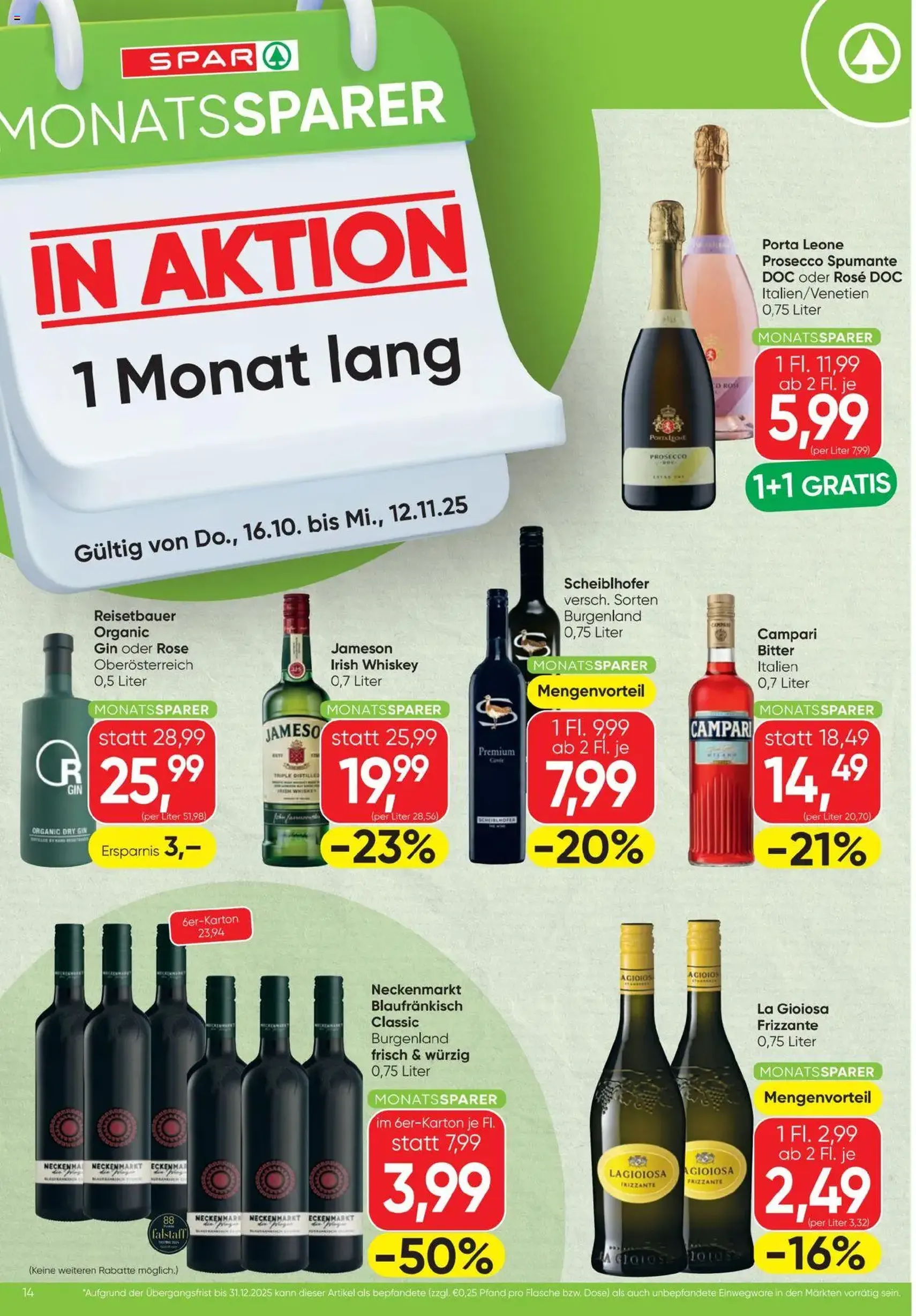 Spar Flugblatt - Gültiger Prospekt ab 16.10.2025, Seite 14 von insgesamt 16 Spar Flugblatt - Gültiger Prospekt ab 16.10.2025, Seite 14 von insgesamt 16