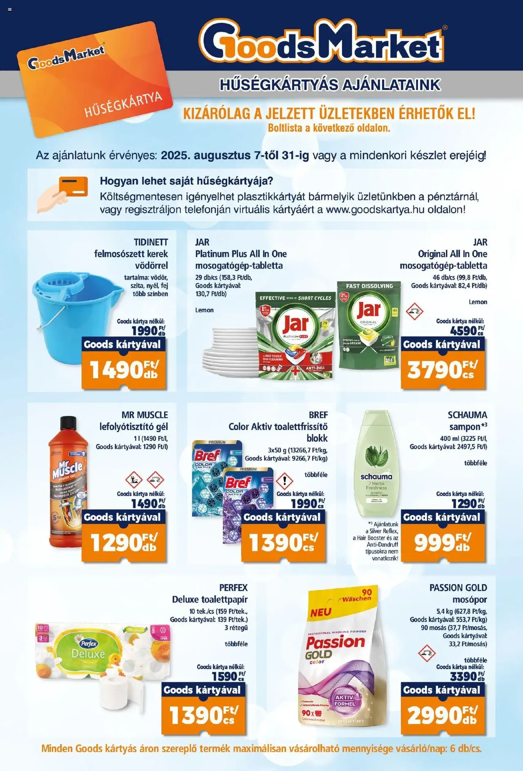 Goods Market Akciós újság - 2025.08.07. érvényes szórólap 11 oldal 12 oldalból Goods Market Akciós újság - 2025.08.07. érvényes szórólap 11 oldal 12 oldalból