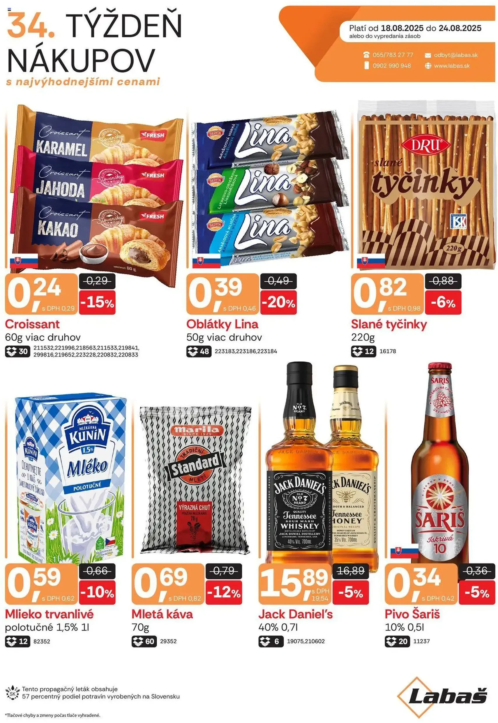 Labaš leták - platný leták od 18.08.2025 strana 1 z 1