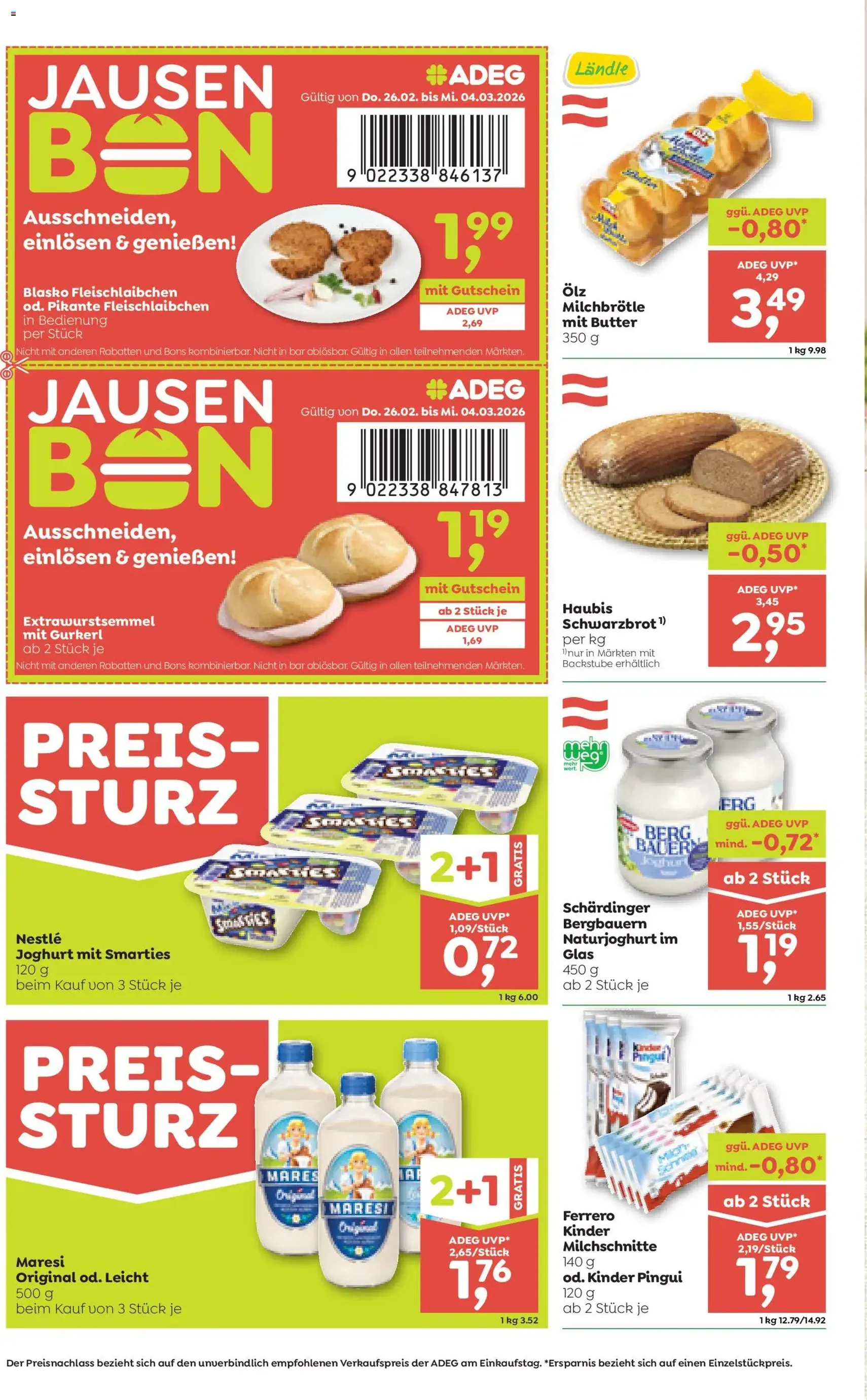 ADEG Flugblatt - Gültiger Prospekt ab 26.02.2026, Seite 2 von insgesamt 12