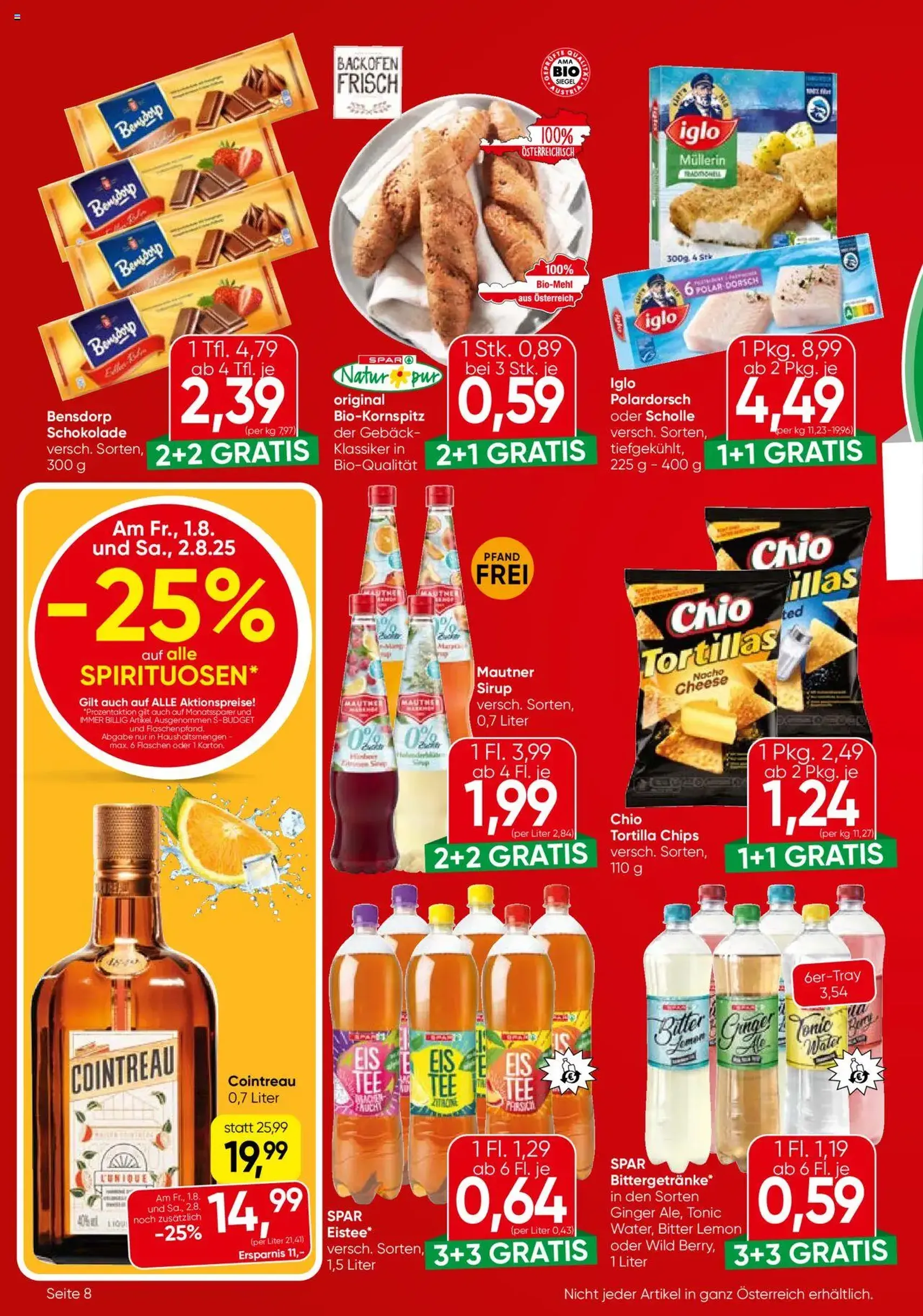 Eurospar Flugblatt - Gültiger Prospekt ab 31.07.2025, Seite 8 von insgesamt 16 Eurospar Flugblatt - Gültiger Prospekt ab 31.07.2025, Seite 8 von insgesamt 16