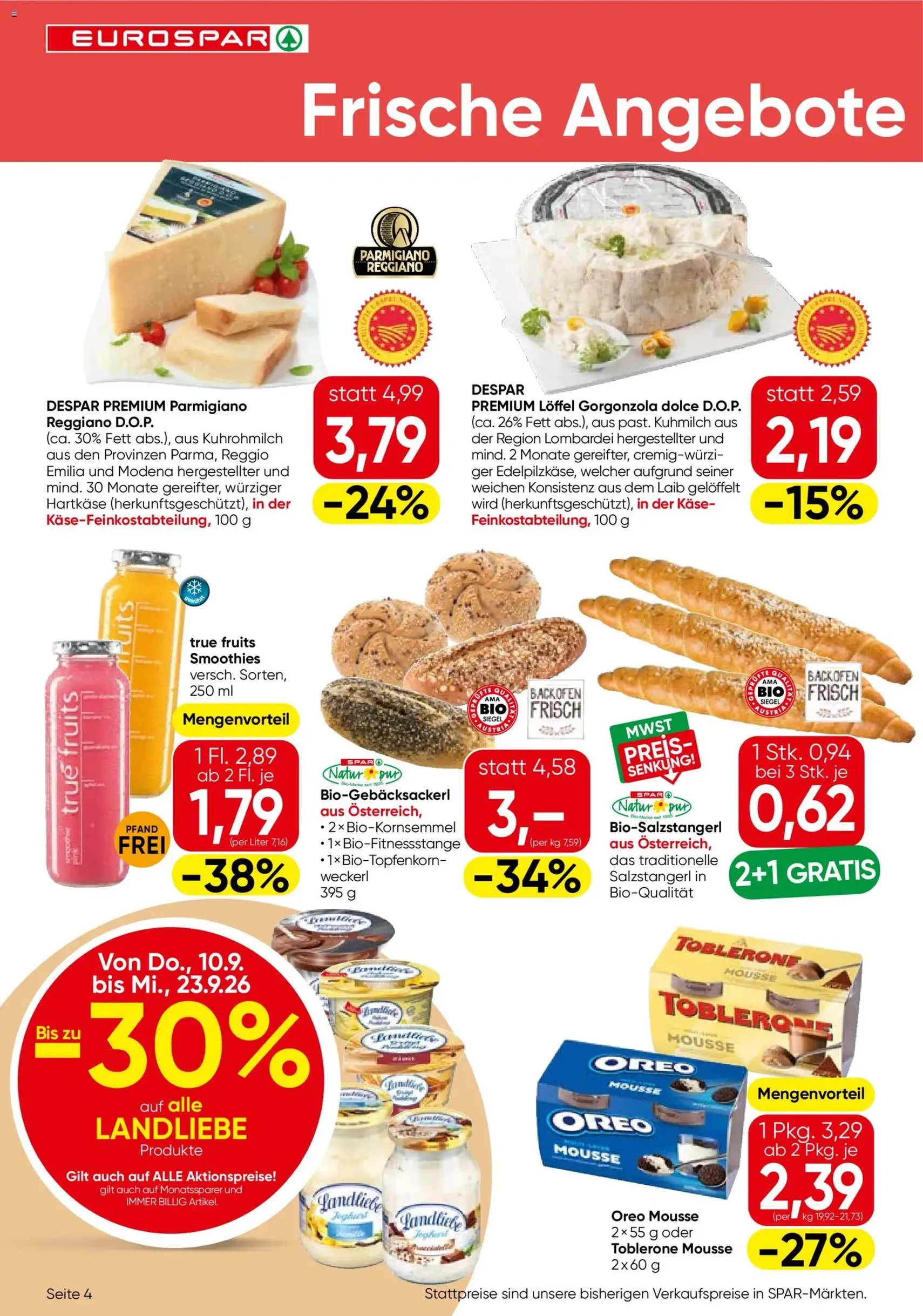 Eurospar Flugblatt - Gültiger Prospekt ab 10.09.2026, Seite 4 von insgesamt 16