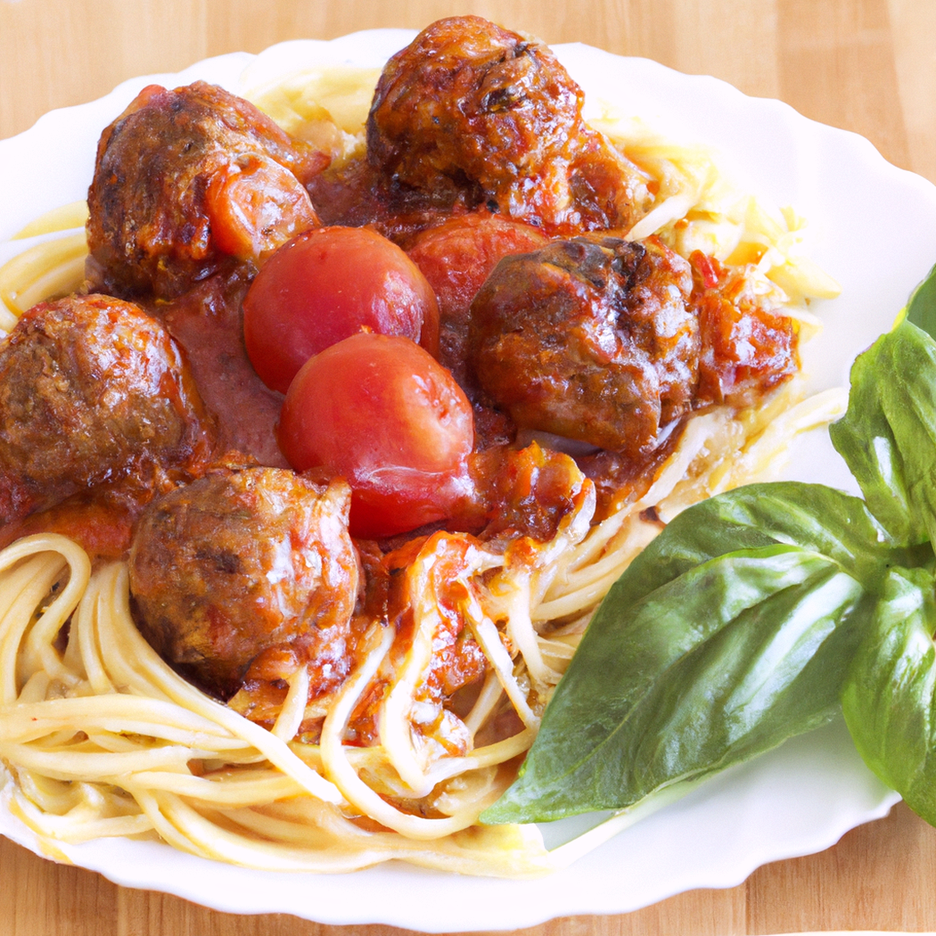 Húsgombóc spagettivel