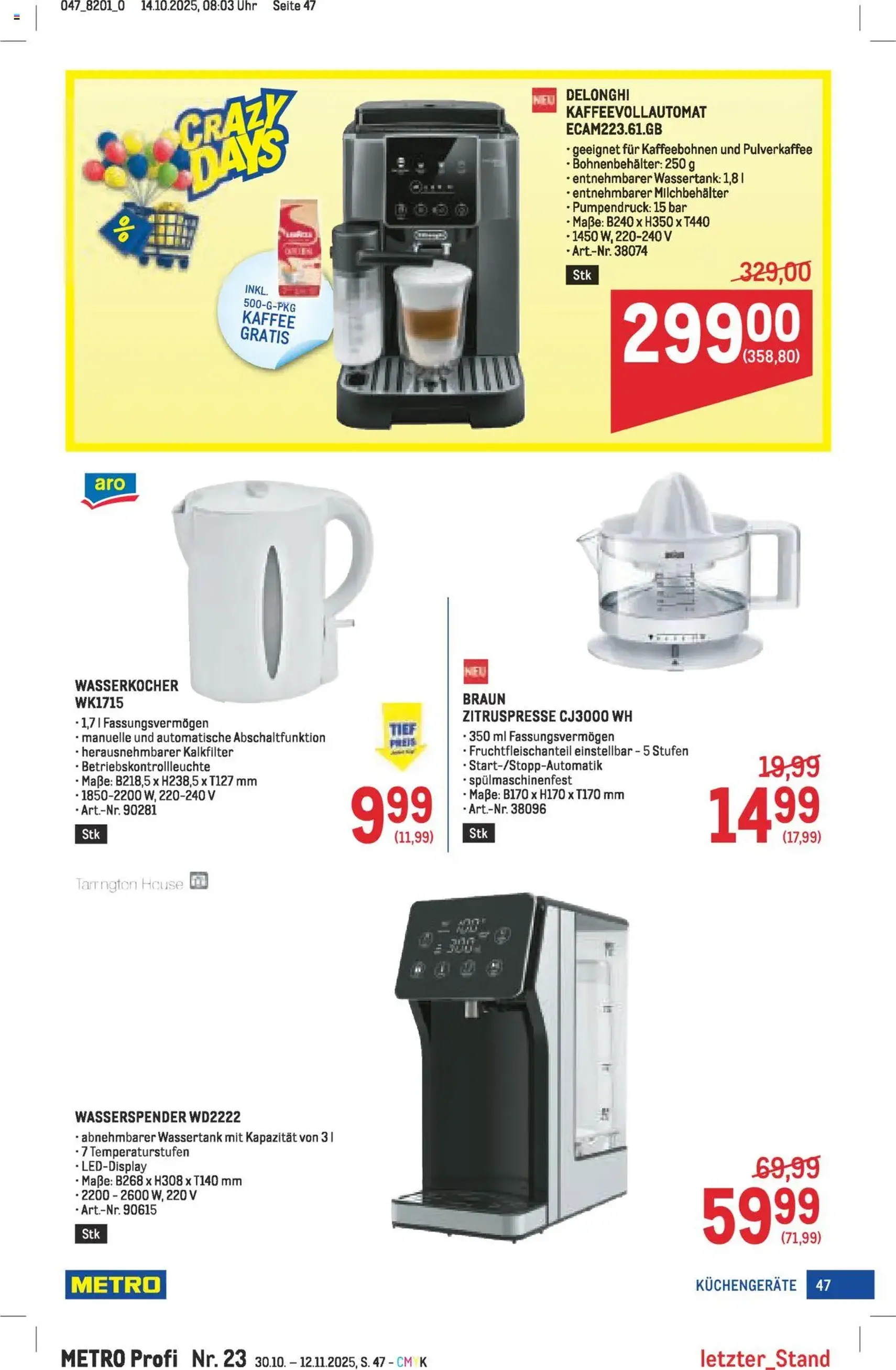 Metro angebote Profi - Gültiger Prospekt ab 30.10.2025, Seite 47 von insgesamt 64 Metro angebote Profi - Gültiger Prospekt ab 30.10.2025, Seite 47 von insgesamt 64