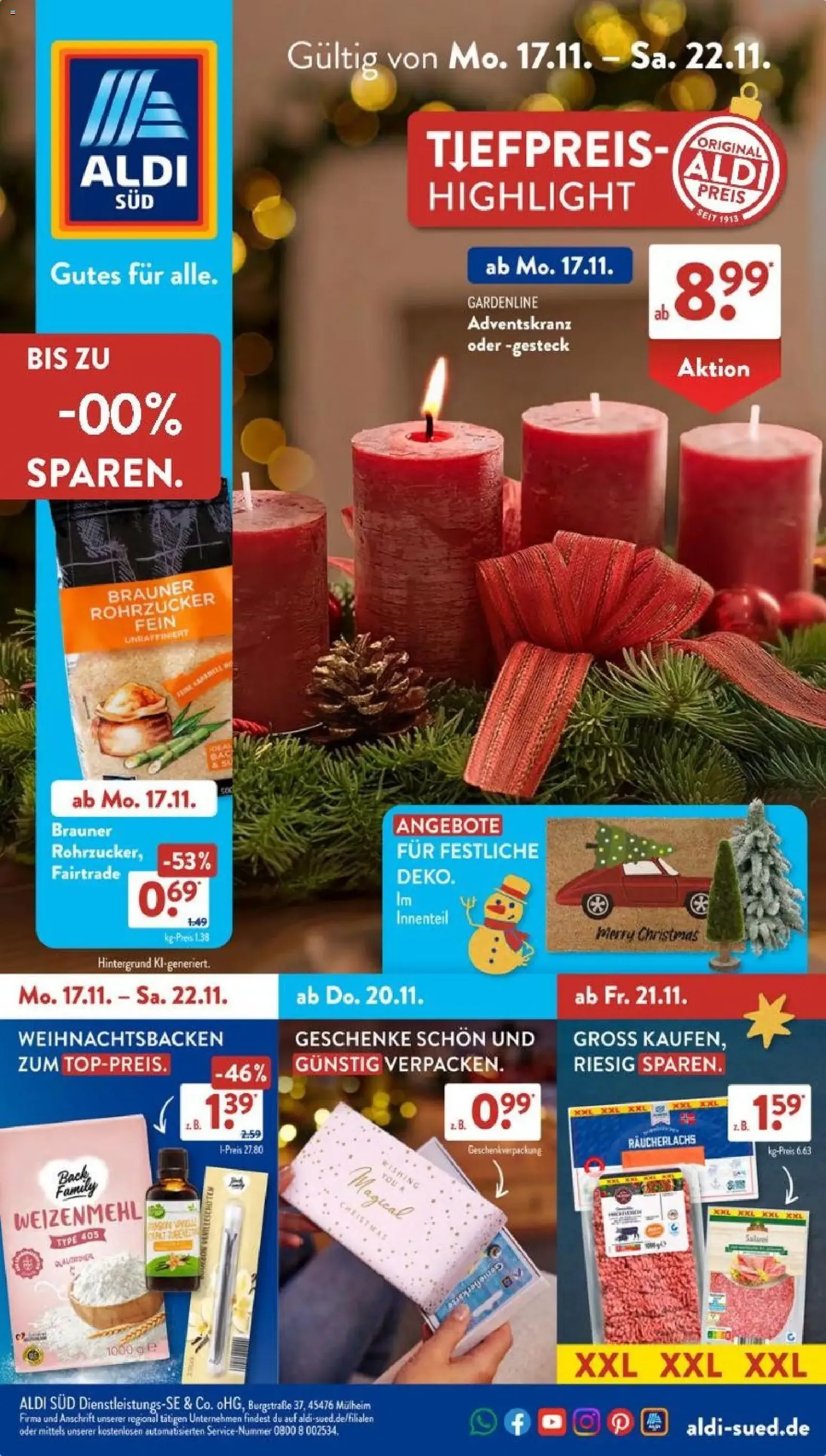 Aldi Süd Prospekt - Gültiger Prospekt ab 17.11.2025, Seite 1 von insgesamt 40