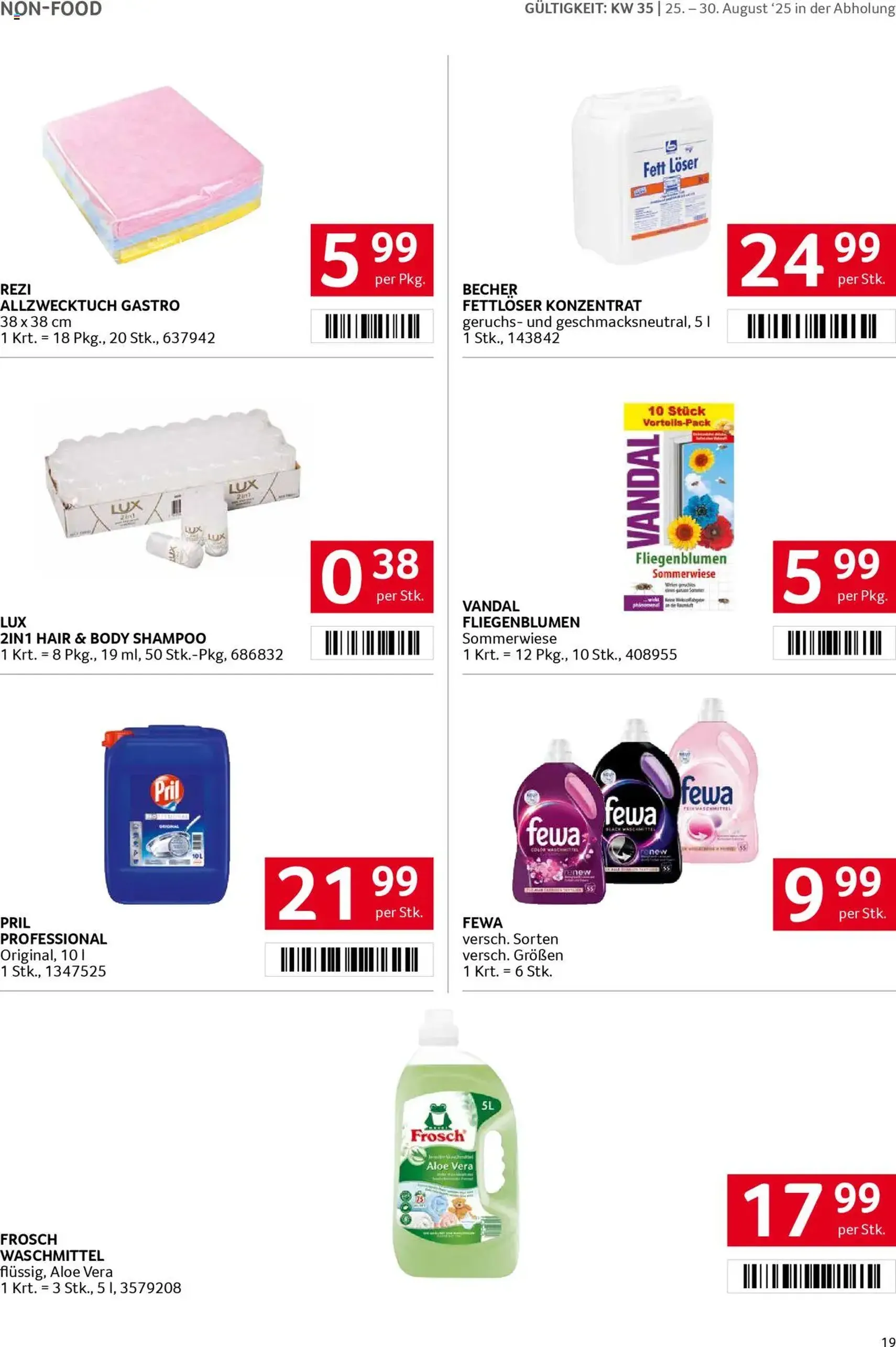 Transgourmet Flugblatt - Gültiger Prospekt ab 24.08.2025, Seite 19 von insgesamt 28 Transgourmet Flugblatt - Gültiger Prospekt ab 24.08.2025, Seite 19 von insgesamt 28