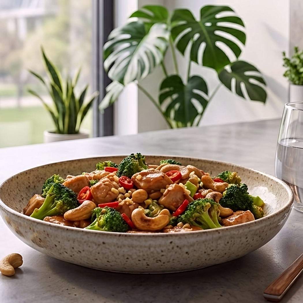 Kuracie stir-fry s brokolicou a kešu orieškami