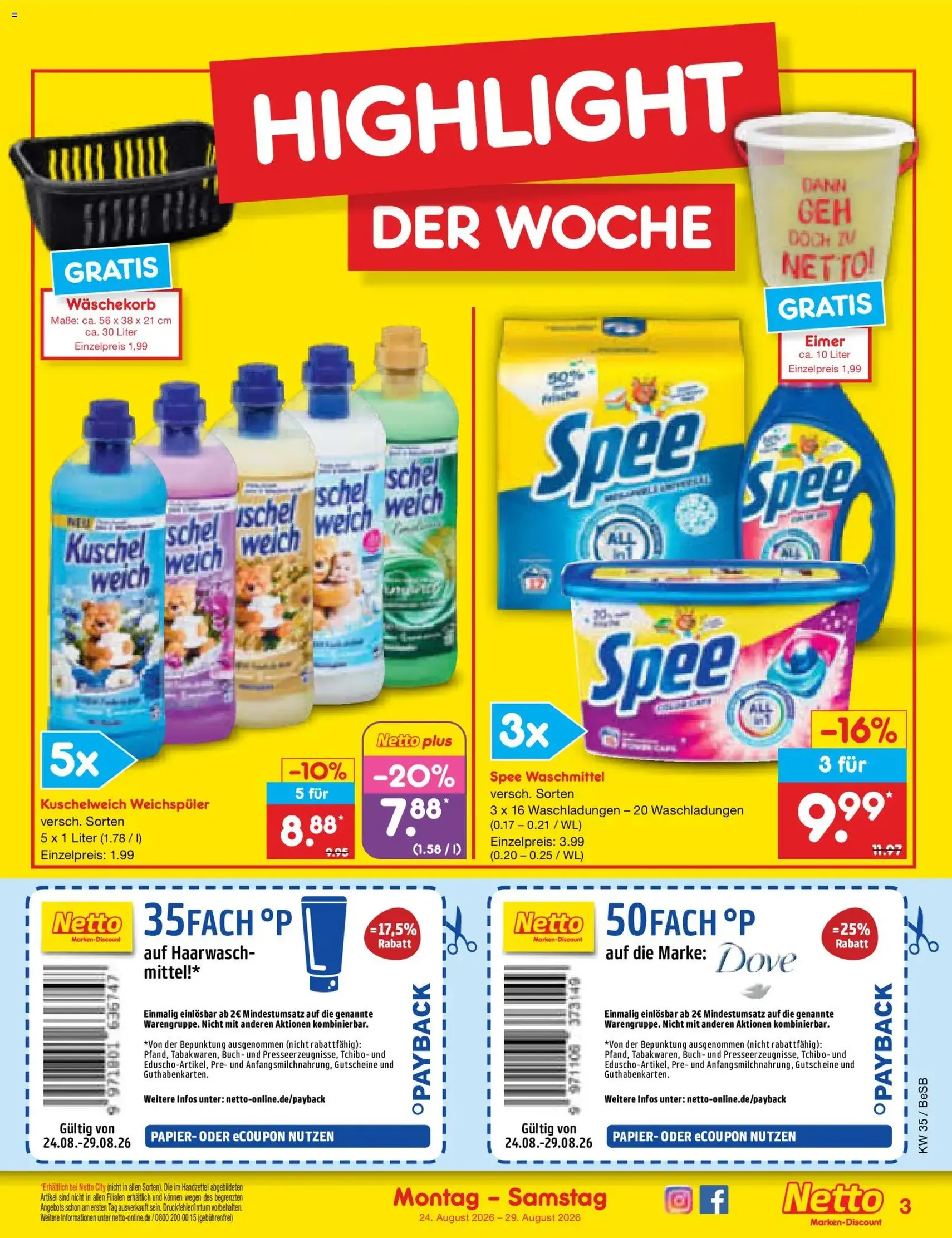 Netto Marken-Discount Prospekt - Gültiger Prospekt ab 24.08.2026, Seite 3 von insgesamt 68