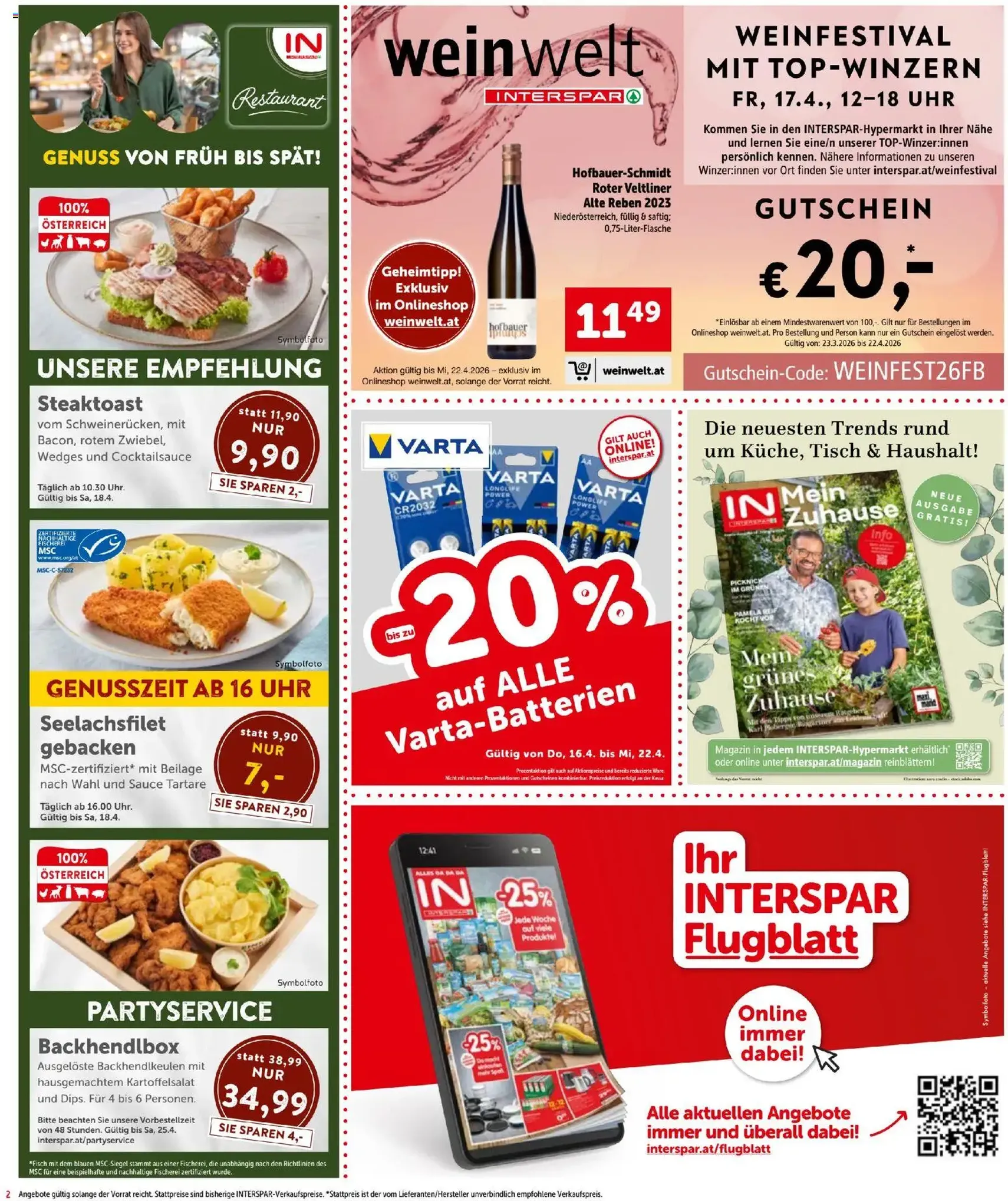 Interspar - Flugblatt - Gültiger Prospekt ab 16.04.2026, Seite 2 von insgesamt 20