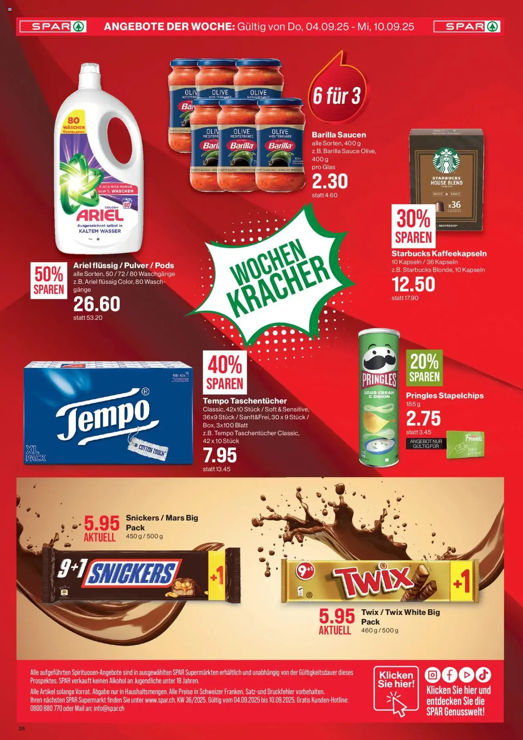 SPAR Aktionen - Gültiger Prospekt ab 04.09.2025, Seite 26 von insgesamt 26 SPAR Aktionen - Gültiger Prospekt ab 04.09.2025, Seite 26 von insgesamt 26