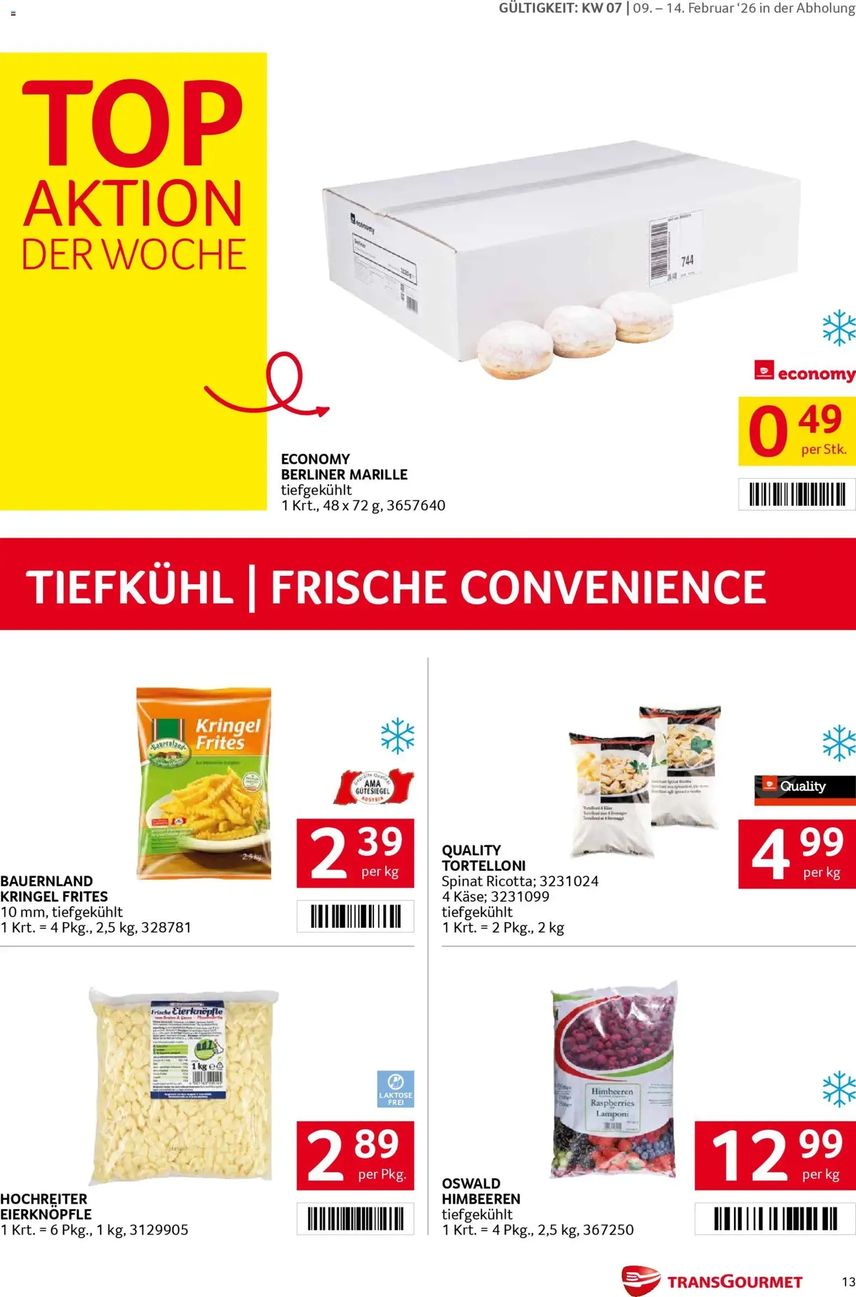 Transgourmet Flugblatt - Gültiger Prospekt ab 09.02.2026, Seite 13 von insgesamt 32