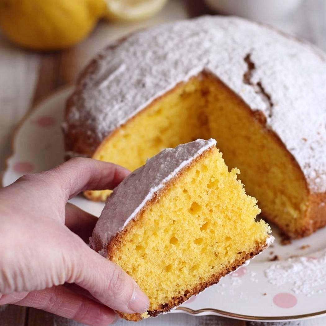 Torta al limone morbida e umida