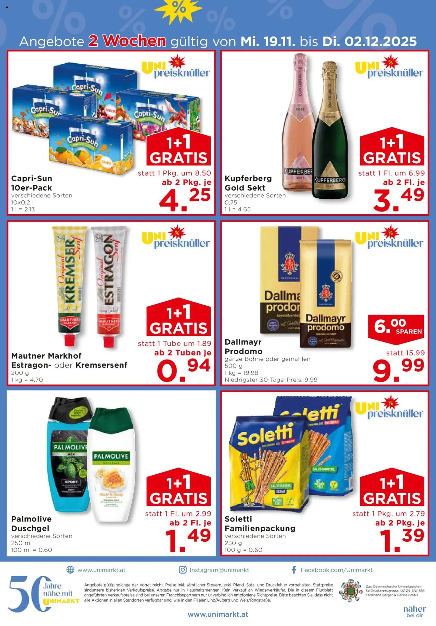 Unimarkt Flugblatt - Gültiger Prospekt ab 19.11.2025, Seite 16 von insgesamt 16