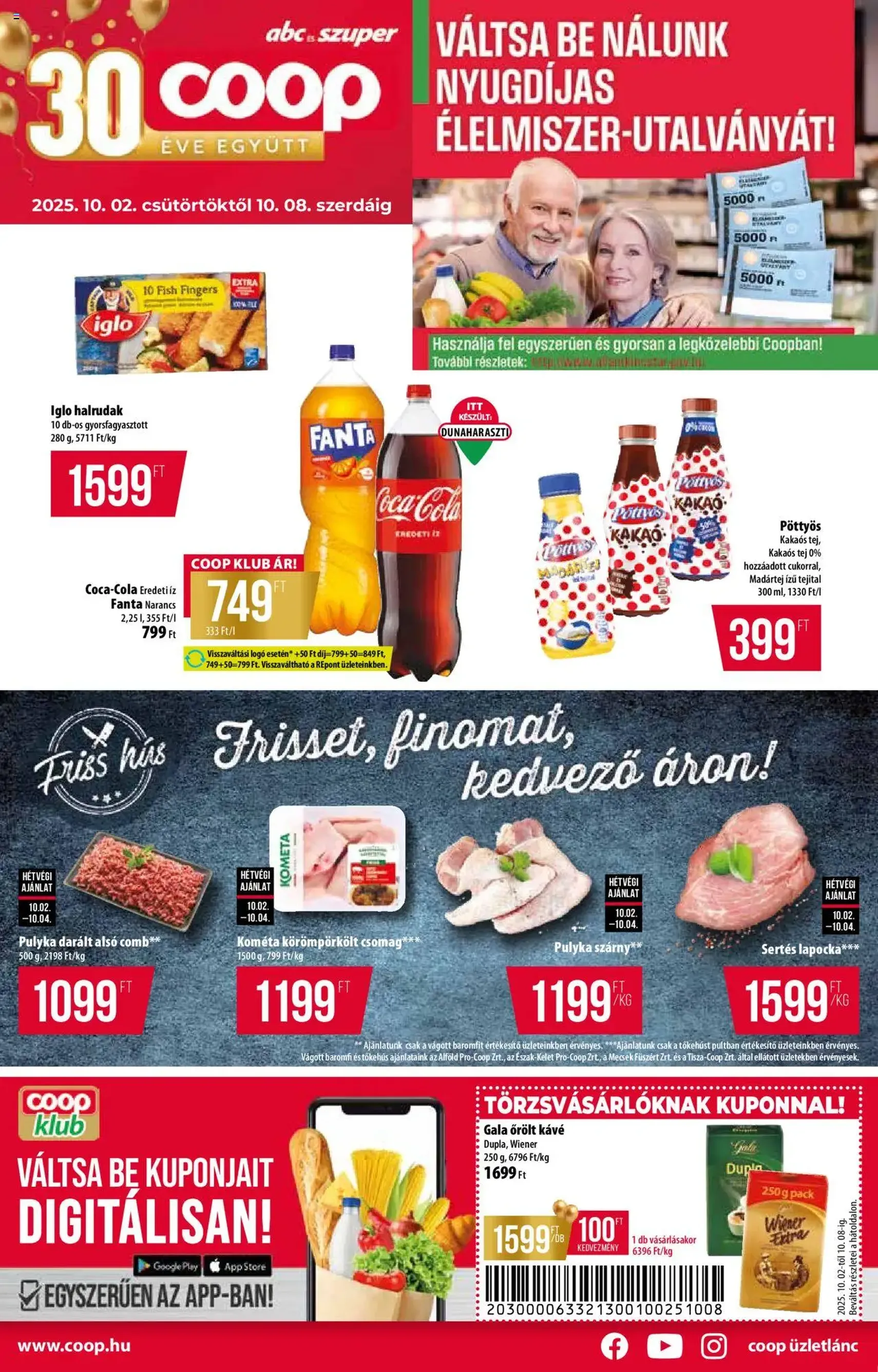 COOP Akciós újság - 2025.10.02. érvényes szórólap 1 oldal 8 oldalból COOP Akciós újság - 2025.10.02. érvényes szórólap 1 oldal 8 oldalból