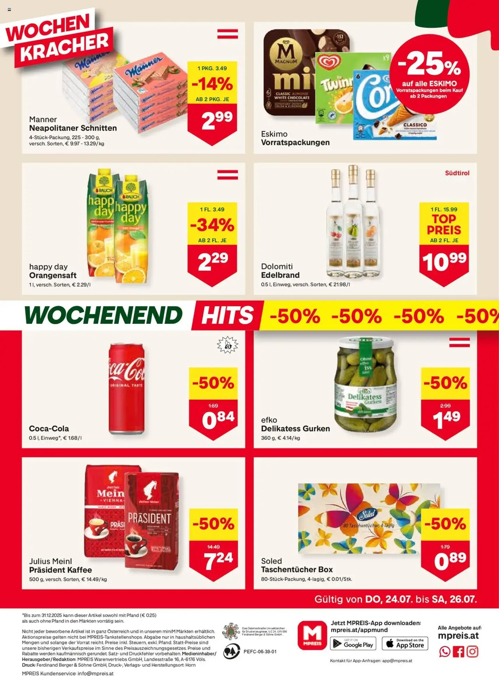 MPREIS Flugblatt - Gültiger Prospekt ab 24.07.2025, Seite 12 von insgesamt 12