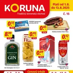 Koruna leták - náhľad letáku platný od 01.08.2025