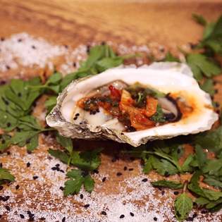 Recipe preview Oysters with Cabbage and Furikake