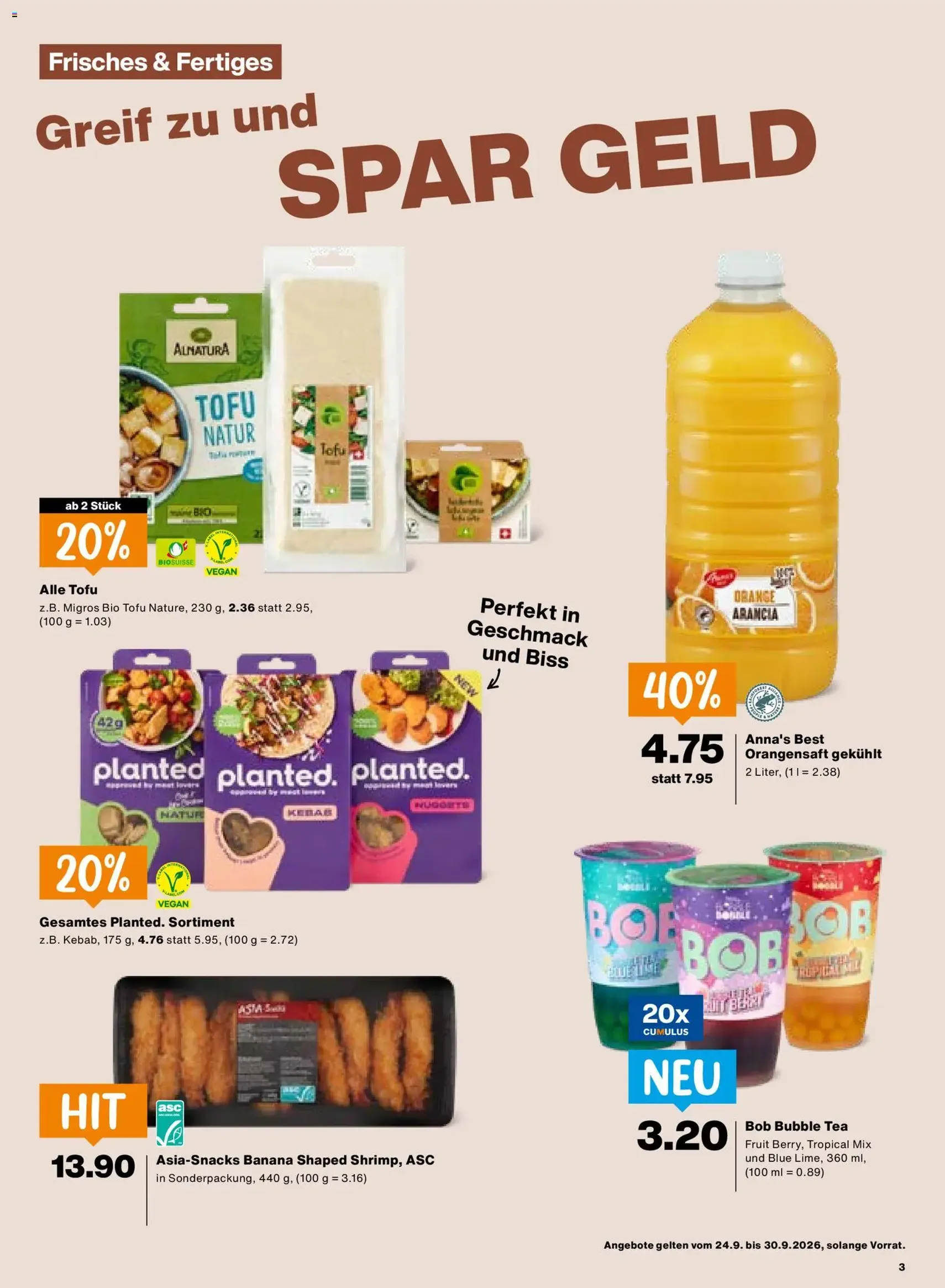 Migros aktionen - Gültiger Prospekt ab 24.09.2026, Seite 3 von insgesamt 24