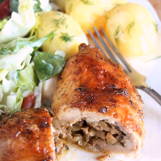 Anteprima ricetta Cosce di pollo ripiene di funghi