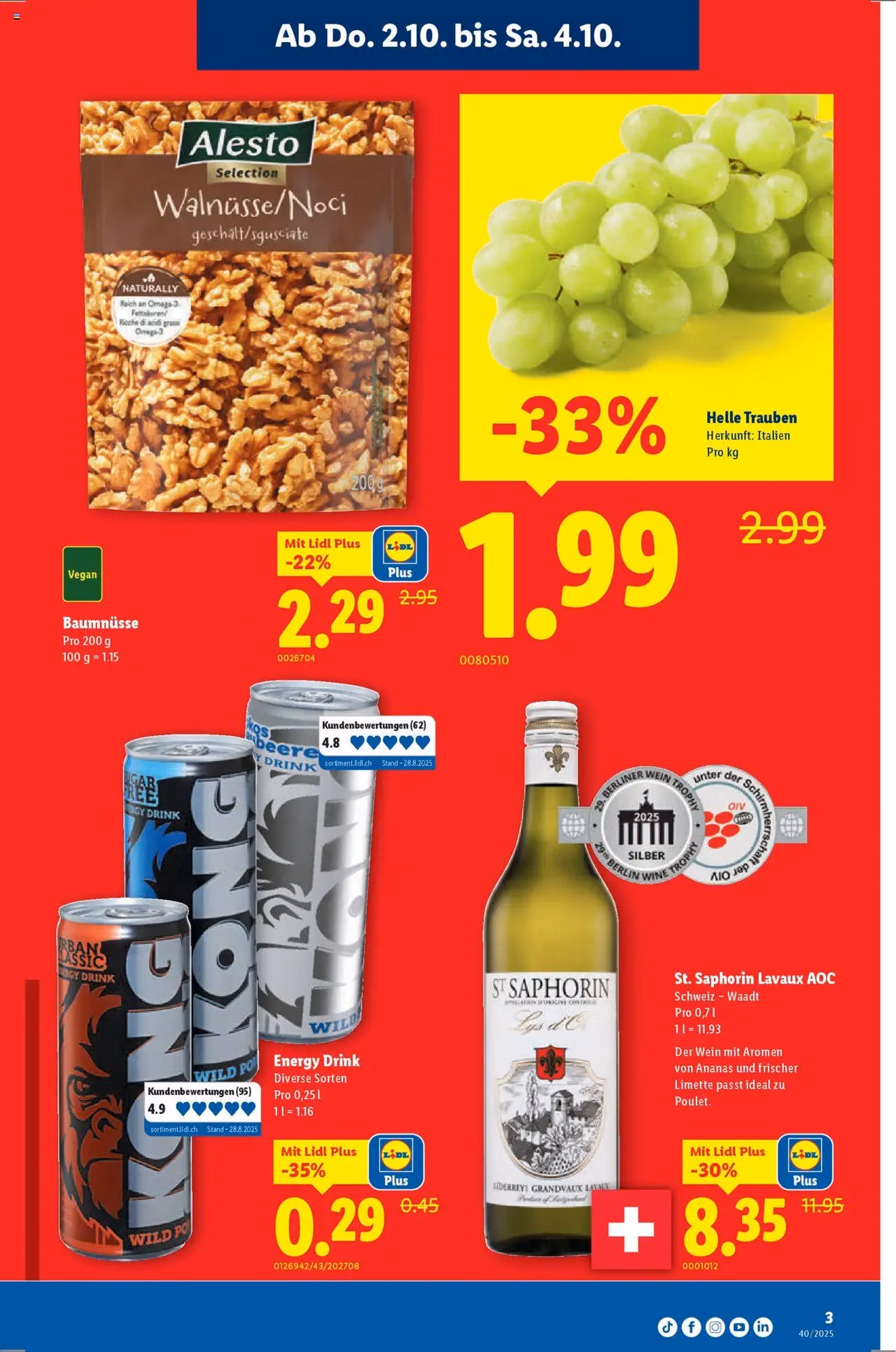 Lidl Aktionen - Gültiger Prospekt ab 02.10.2025, Seite 3 von insgesamt 36