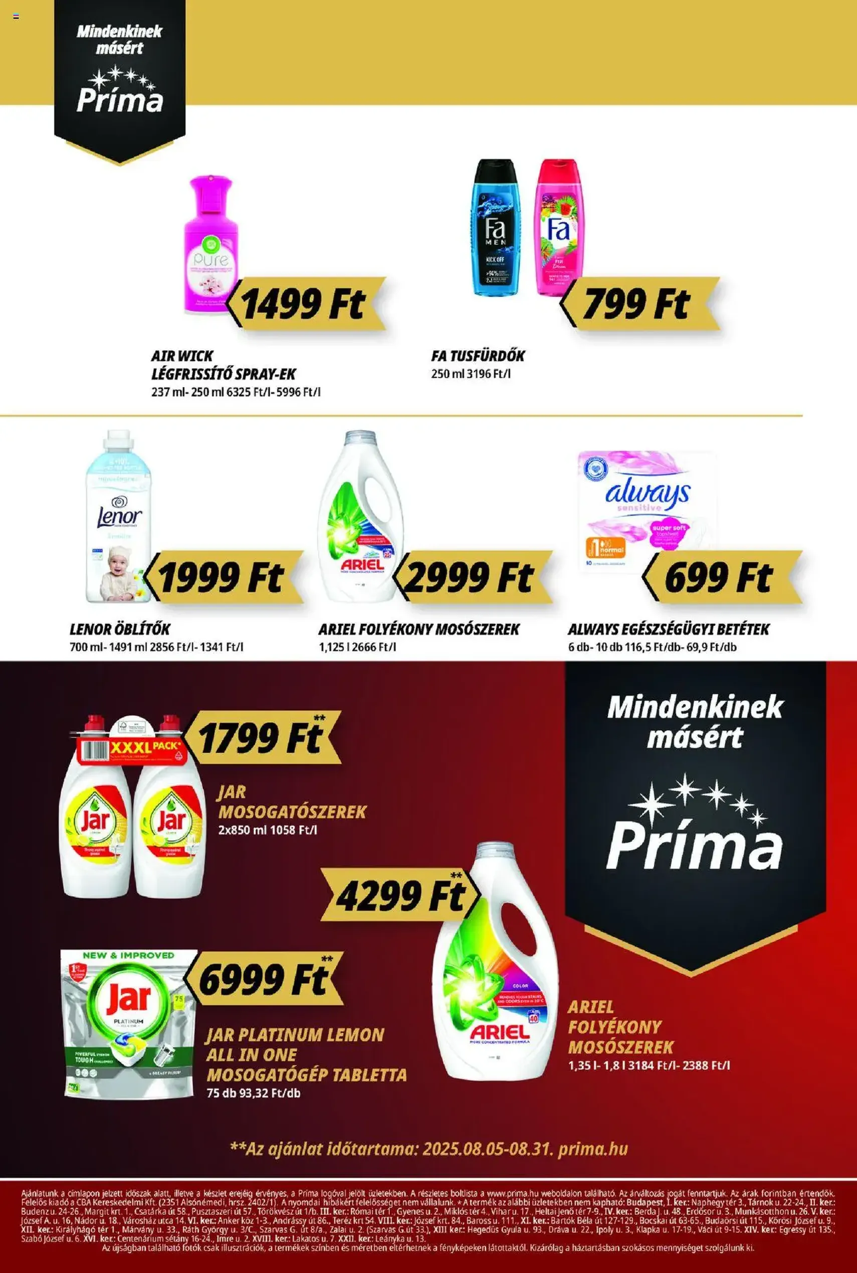 CBA Príma Akciós újság - 2025.08.21. érvényes szórólap 12 oldal 12 oldalból