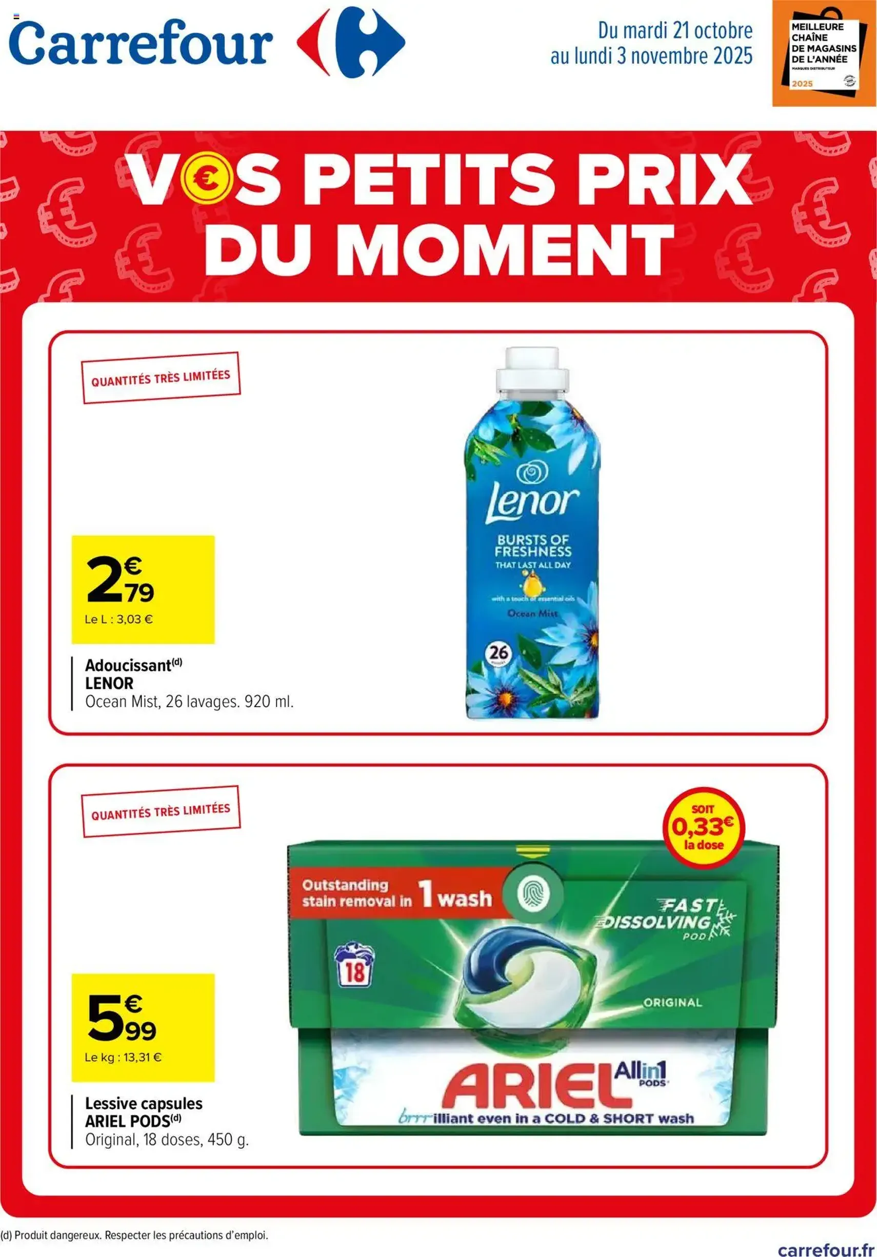 Carrefour catalogue Vos petits prix du moment - brochure valable à partir du 21/10/2025, page 1 sur 5 Carrefour catalogue Vos petits prix du moment - brochure valable à partir du 21/10/2025, page 1 sur 5