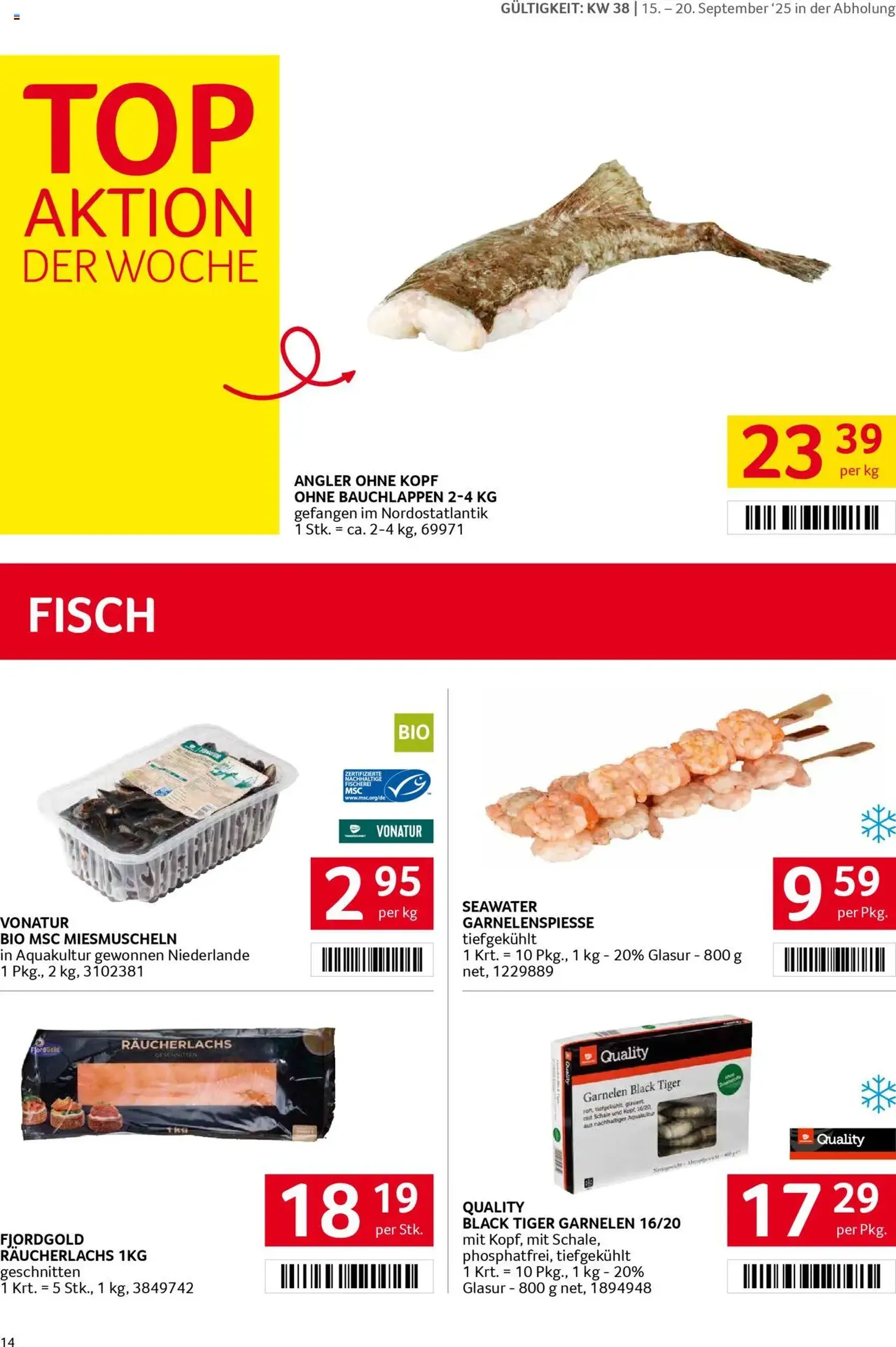 Transgourmet Flugblatt - Gültiger Prospekt ab 14.09.2025, Seite 14 von insgesamt 36 Transgourmet Flugblatt - Gültiger Prospekt ab 14.09.2025, Seite 14 von insgesamt 36