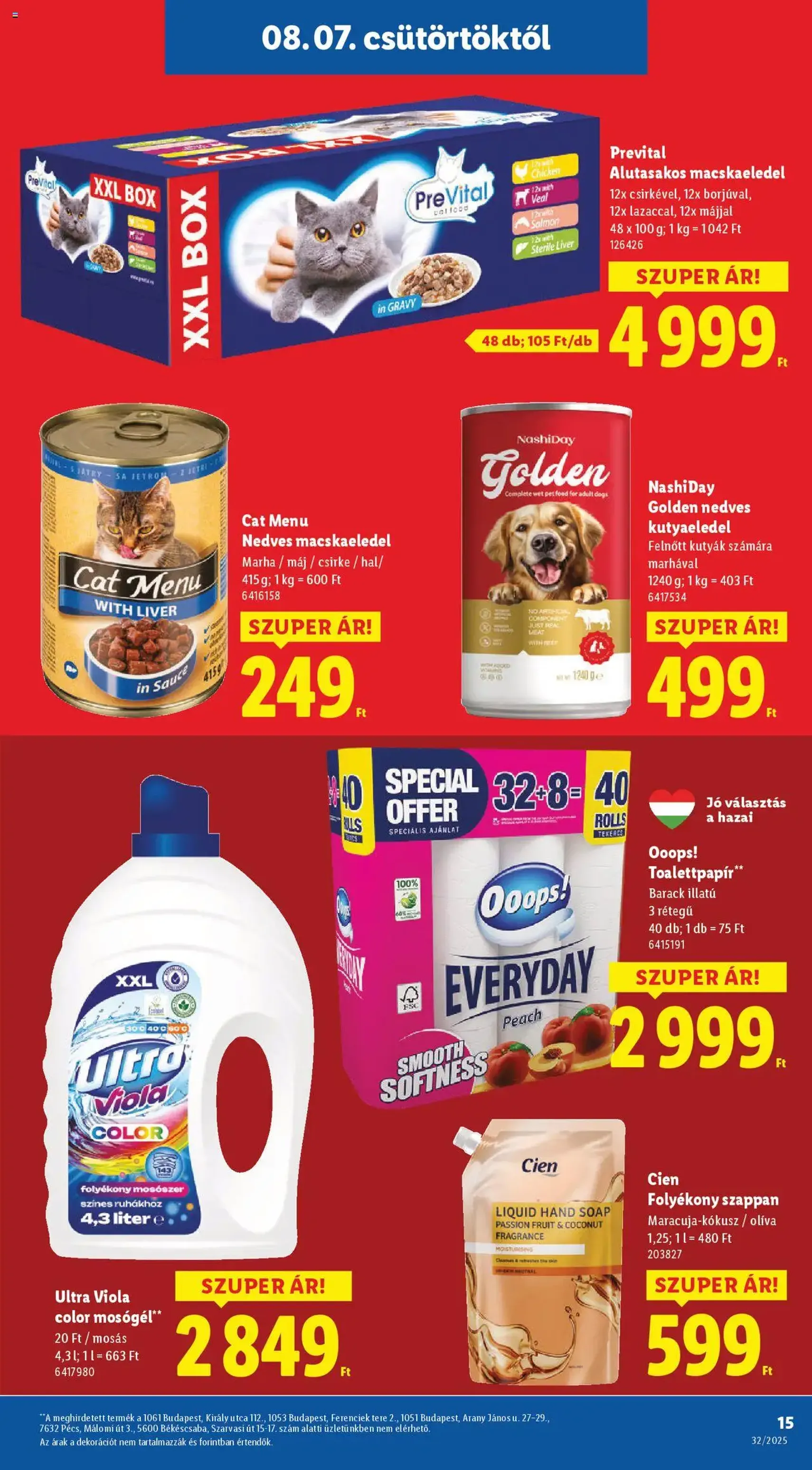 Lidl Akciós újság - 2025.08.07. érvényes szórólap 15 oldal 66 oldalból Lidl Akciós újság - 2025.08.07. érvényes szórólap 15 oldal 66 oldalból