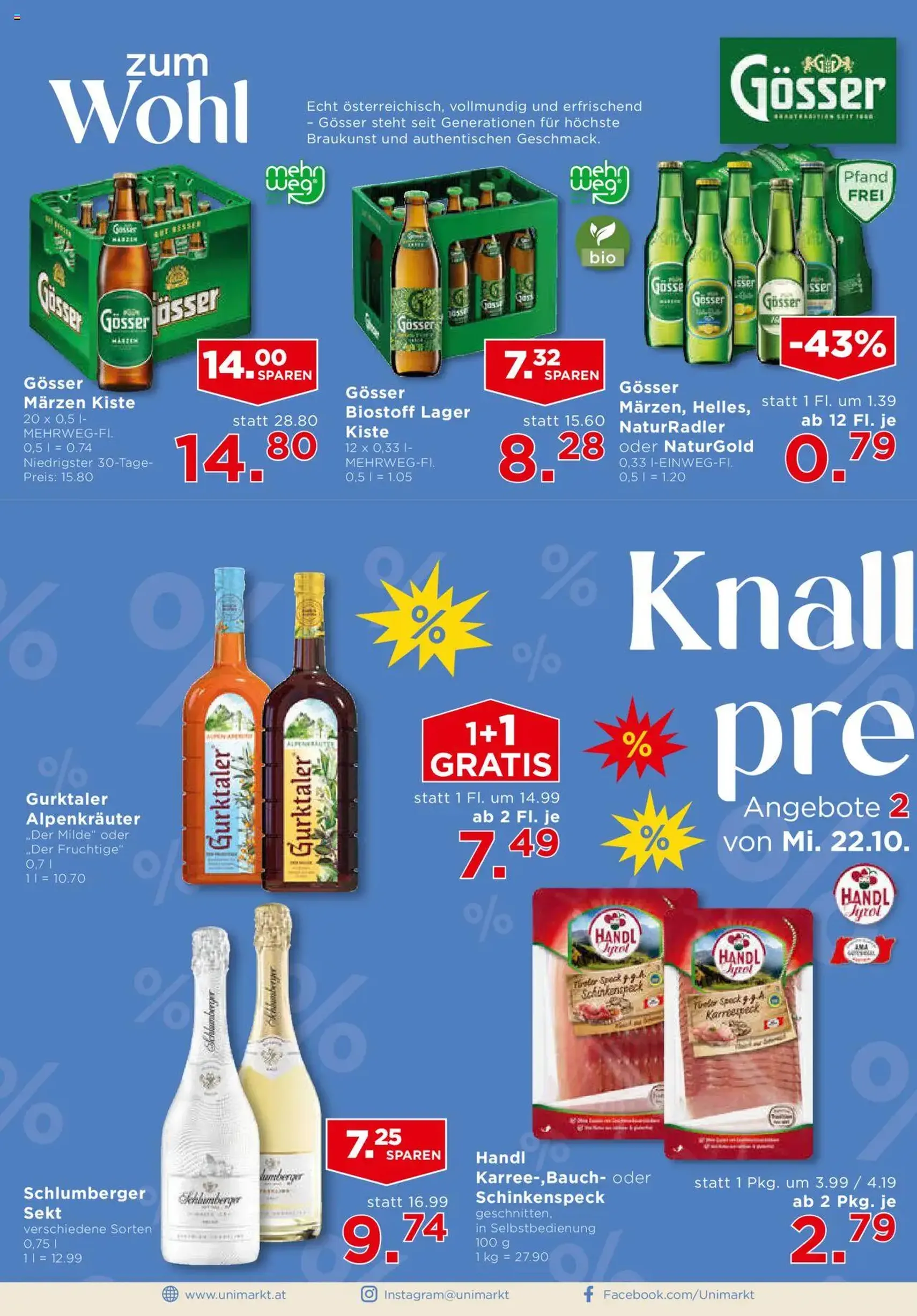 Unimarkt Flugblatt - Gültiger Prospekt ab 22.10.2025, Seite 2 von insgesamt 16