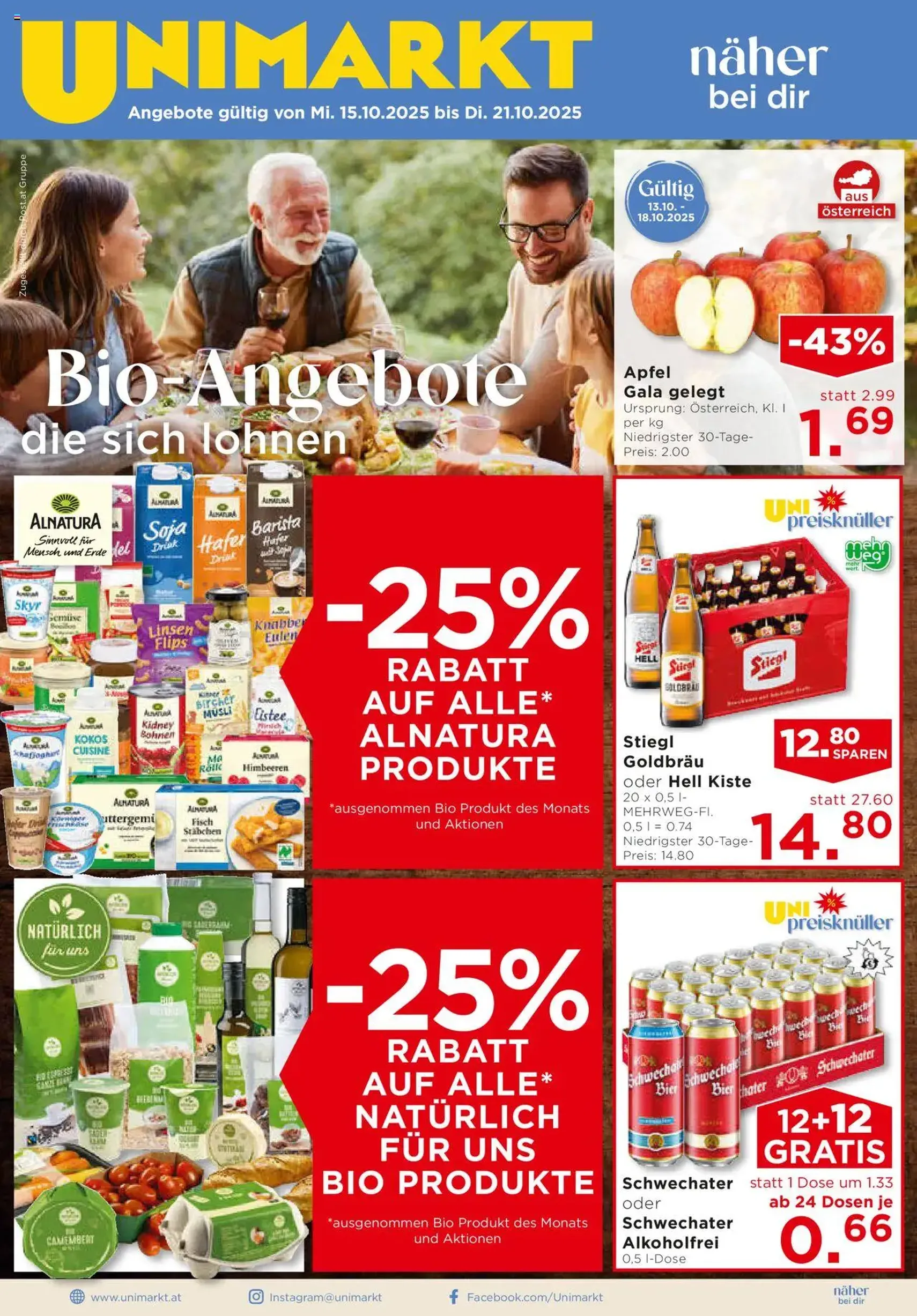 Unimarkt Flugblatt - Gültiger Prospekt ab 15.10.2025, Seite 1 von insgesamt 12