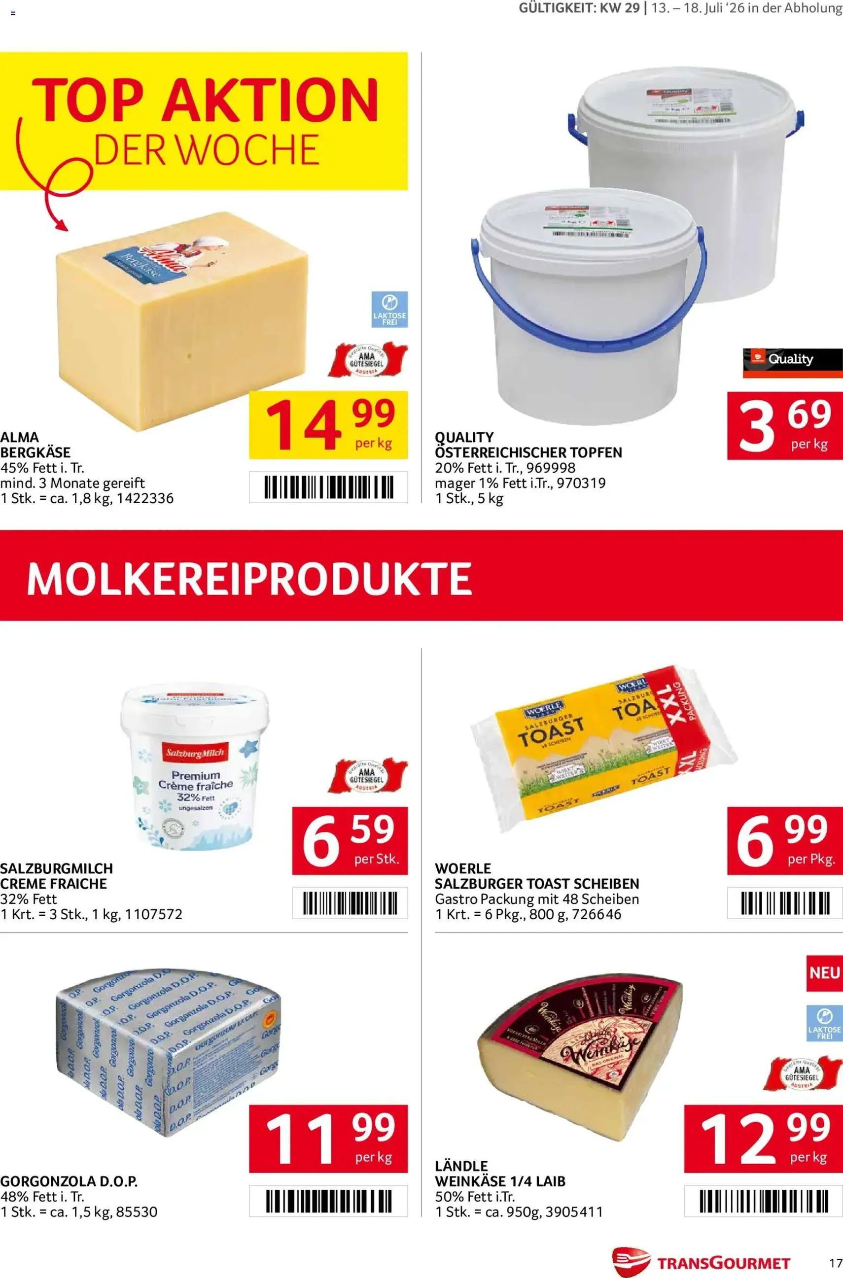 Transgourmet Flugblatt - Gültiger Prospekt ab 13.07.2026, Seite 17 von insgesamt 44