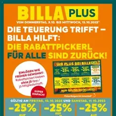 Billa Plus Flugblatt - Prospekt Vorschau gültig ab 09.10.2025