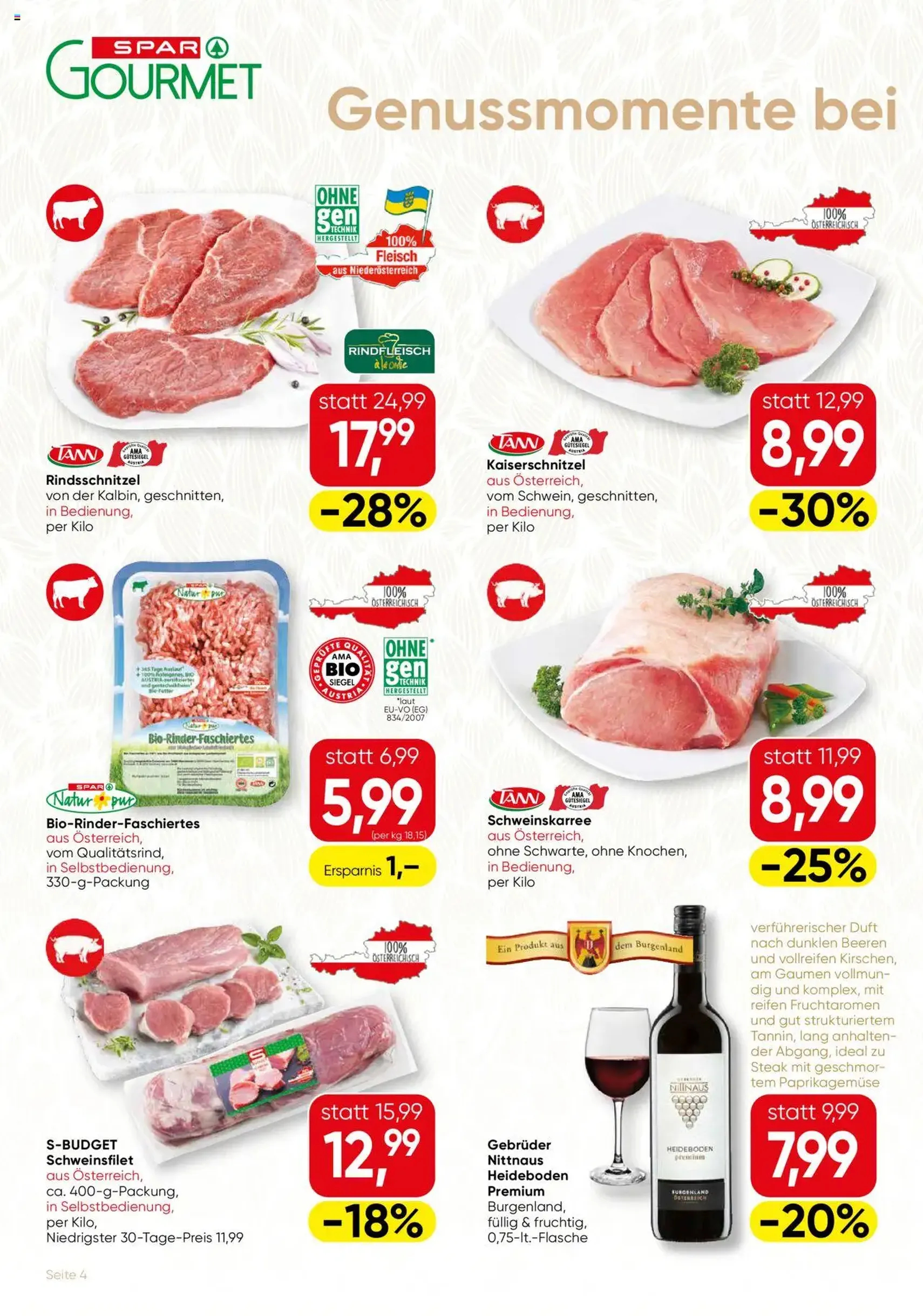 SPAR Gourmet Flugblatt - Gültiger Prospekt ab 11.09.2025, Seite 4 von insgesamt 12