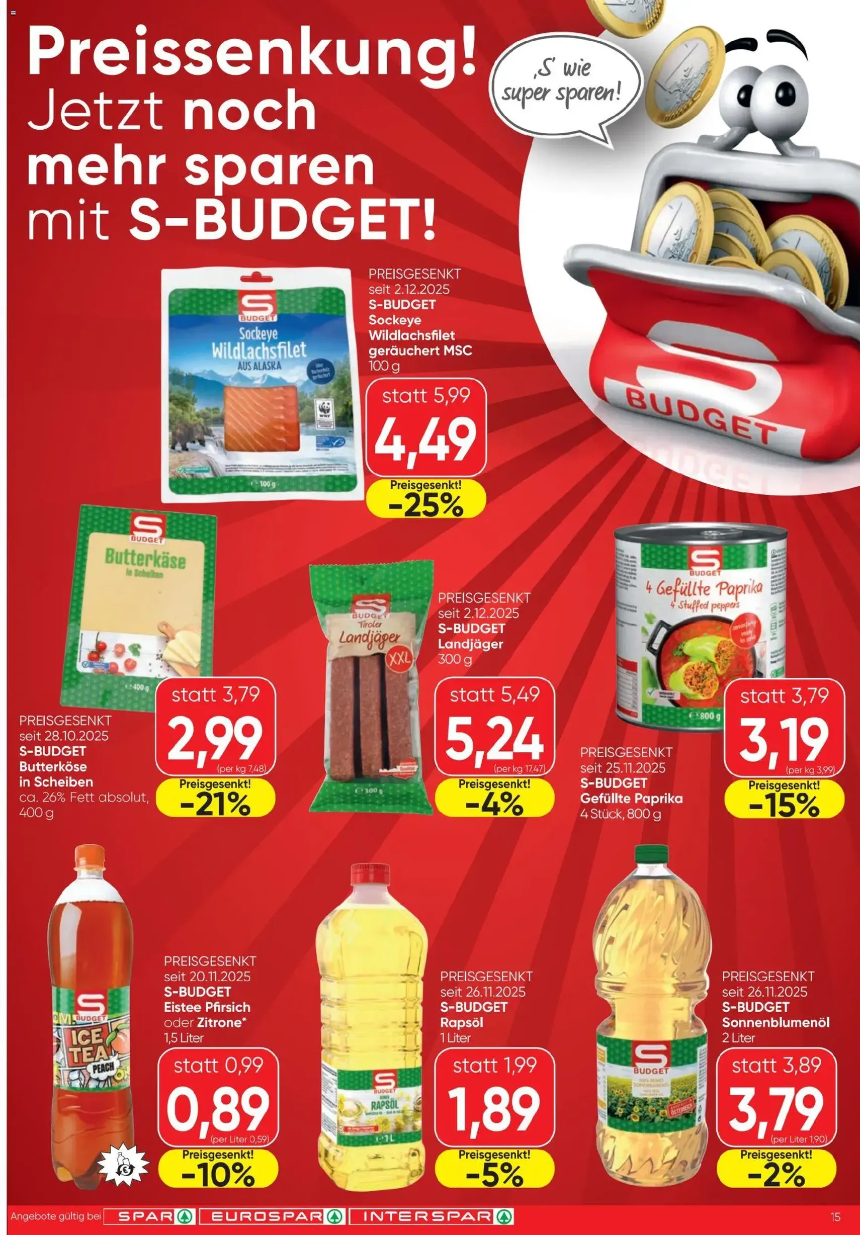 Spar Flugblatt - Gültiger Prospekt ab 11.12.2025, Seite 15 von insgesamt 16