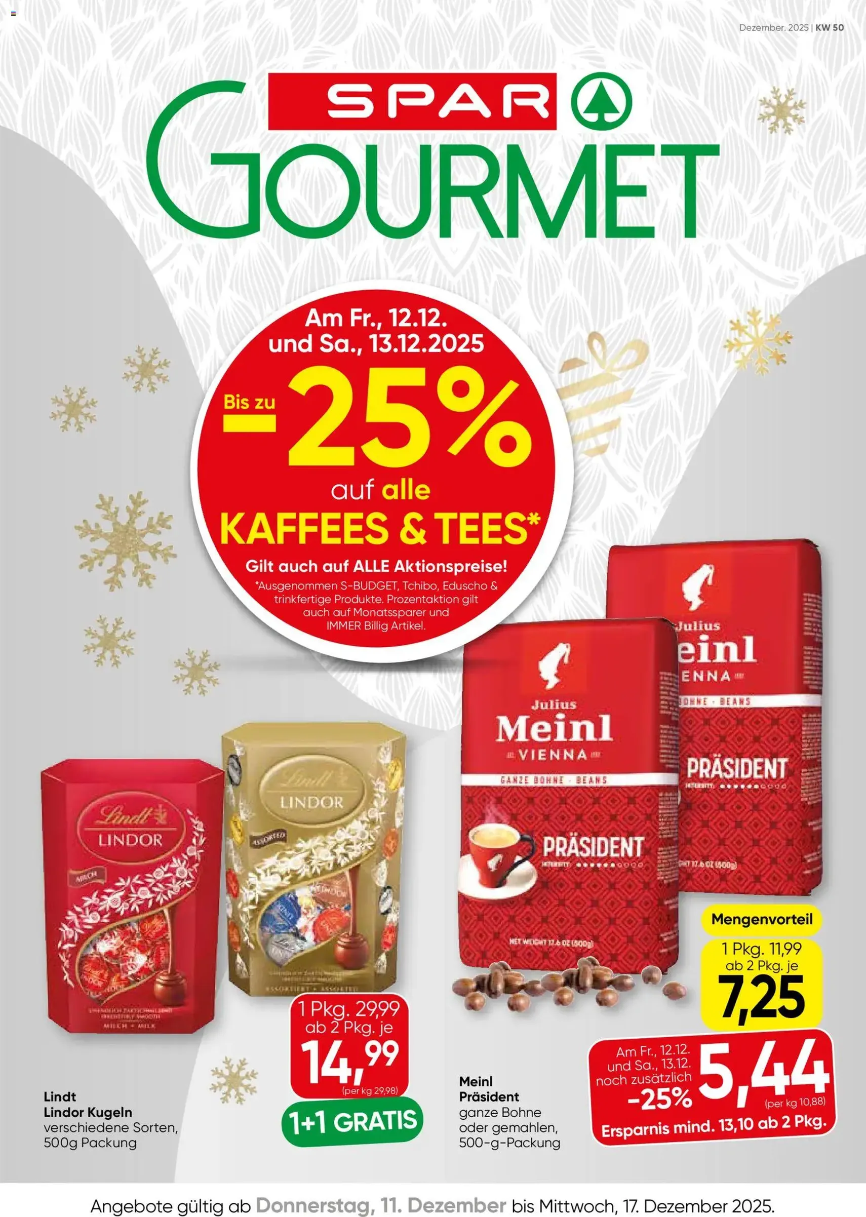 SPAR Gourmet Flugblatt - Gültiger Prospekt ab 11.12.2025, Seite 1 von insgesamt 8
