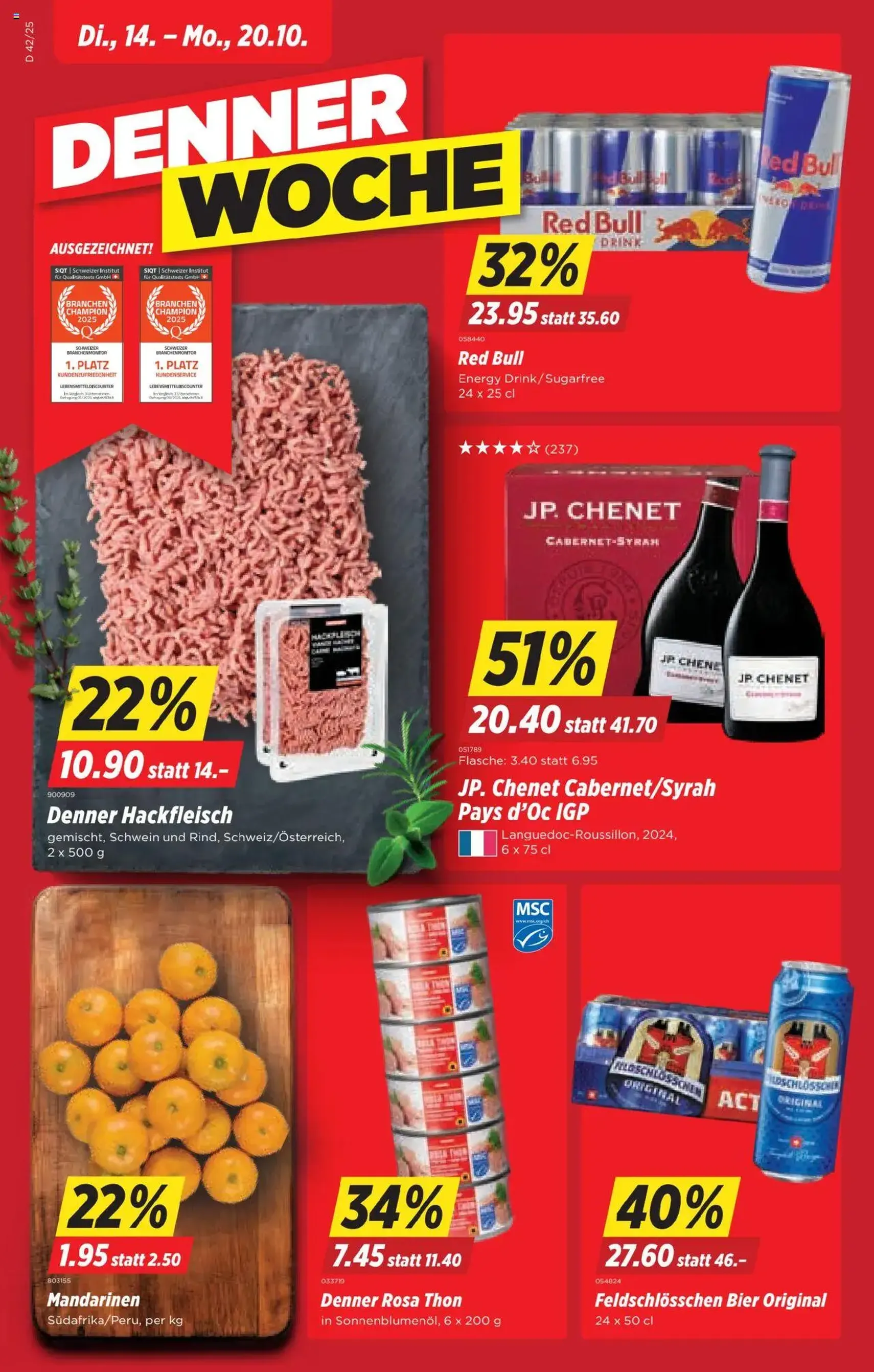 Denner Aktionen - Gültiger Prospekt ab 14.10.2025, Seite 1 von insgesamt 24 Denner Aktionen - Gültiger Prospekt ab 14.10.2025, Seite 1 von insgesamt 24