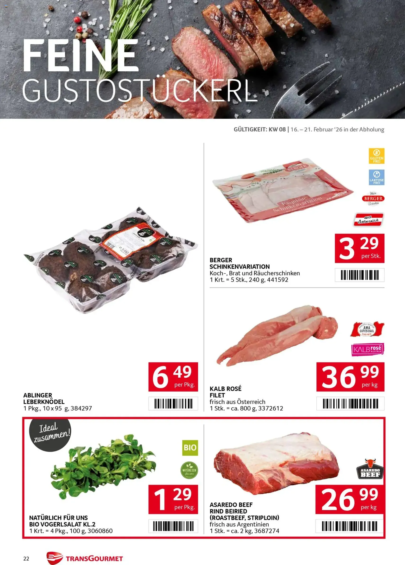 Transgourmet Flugblatt - Gültiger Prospekt ab 16.02.2026, Seite 22 von insgesamt 28