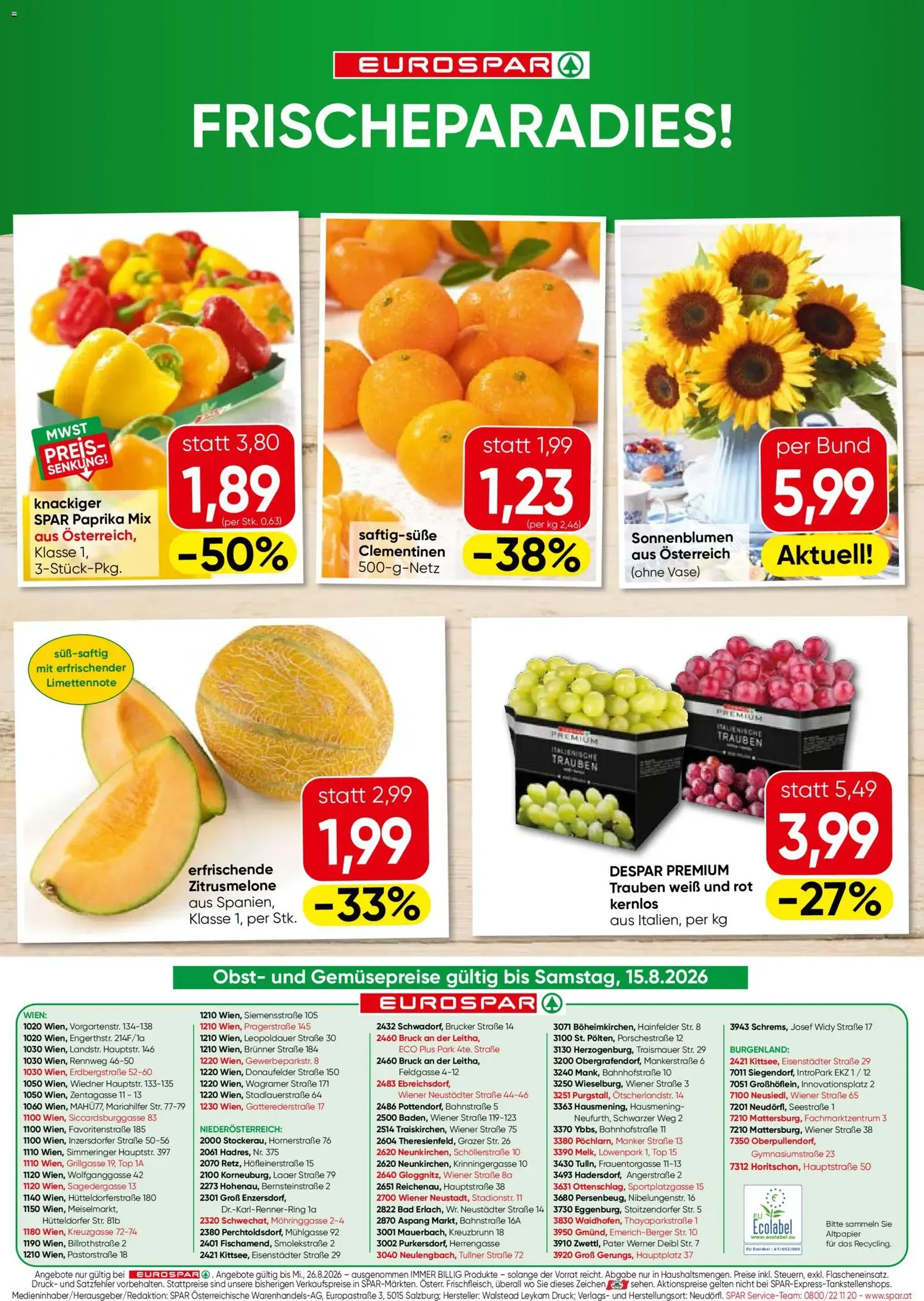 Eurospar Flugblatt - Gültiger Prospekt ab 13.08.2026, Seite 16 von insgesamt 16
