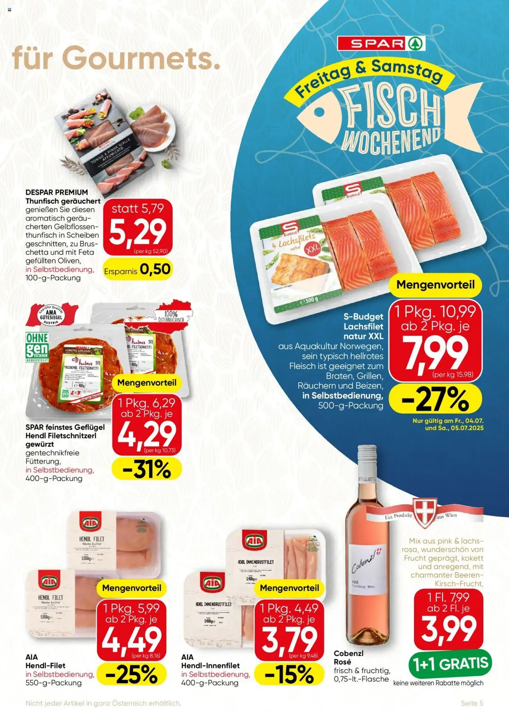 SPAR Gourmet Flugblatt - Gültiger Prospekt ab 03.07.2025, Seite 5 von insgesamt 12