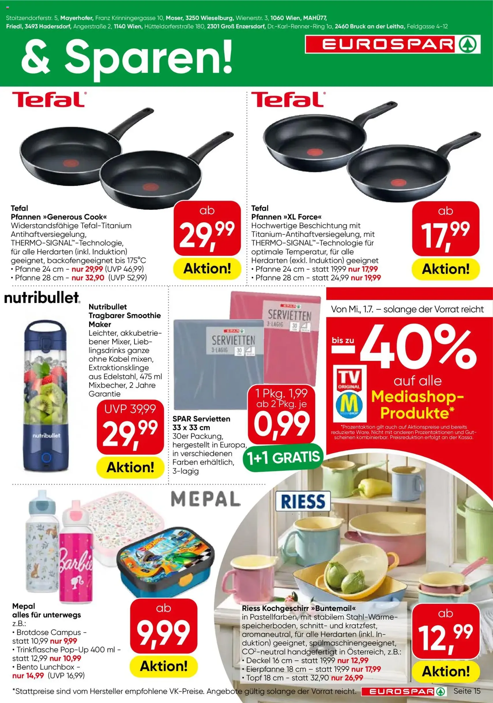 Eurospar Flugblatt - Gültiger Prospekt ab 01.07.2026, Seite 15 von insgesamt 16