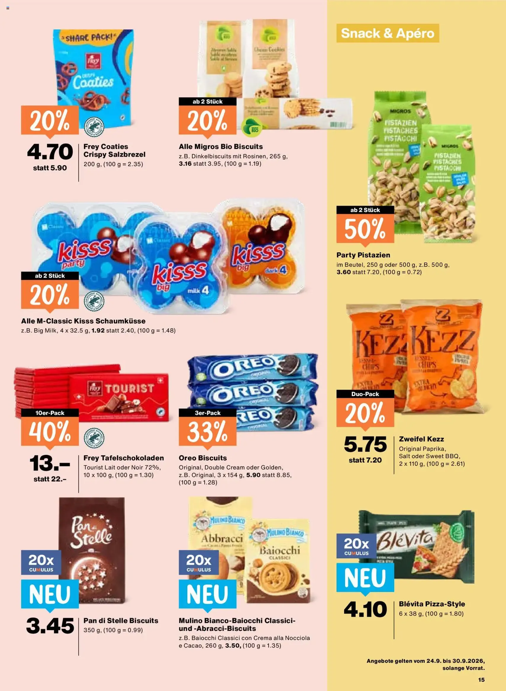 Migros aktionen - Gültiger Prospekt ab 24.09.2026, Seite 15 von insgesamt 24