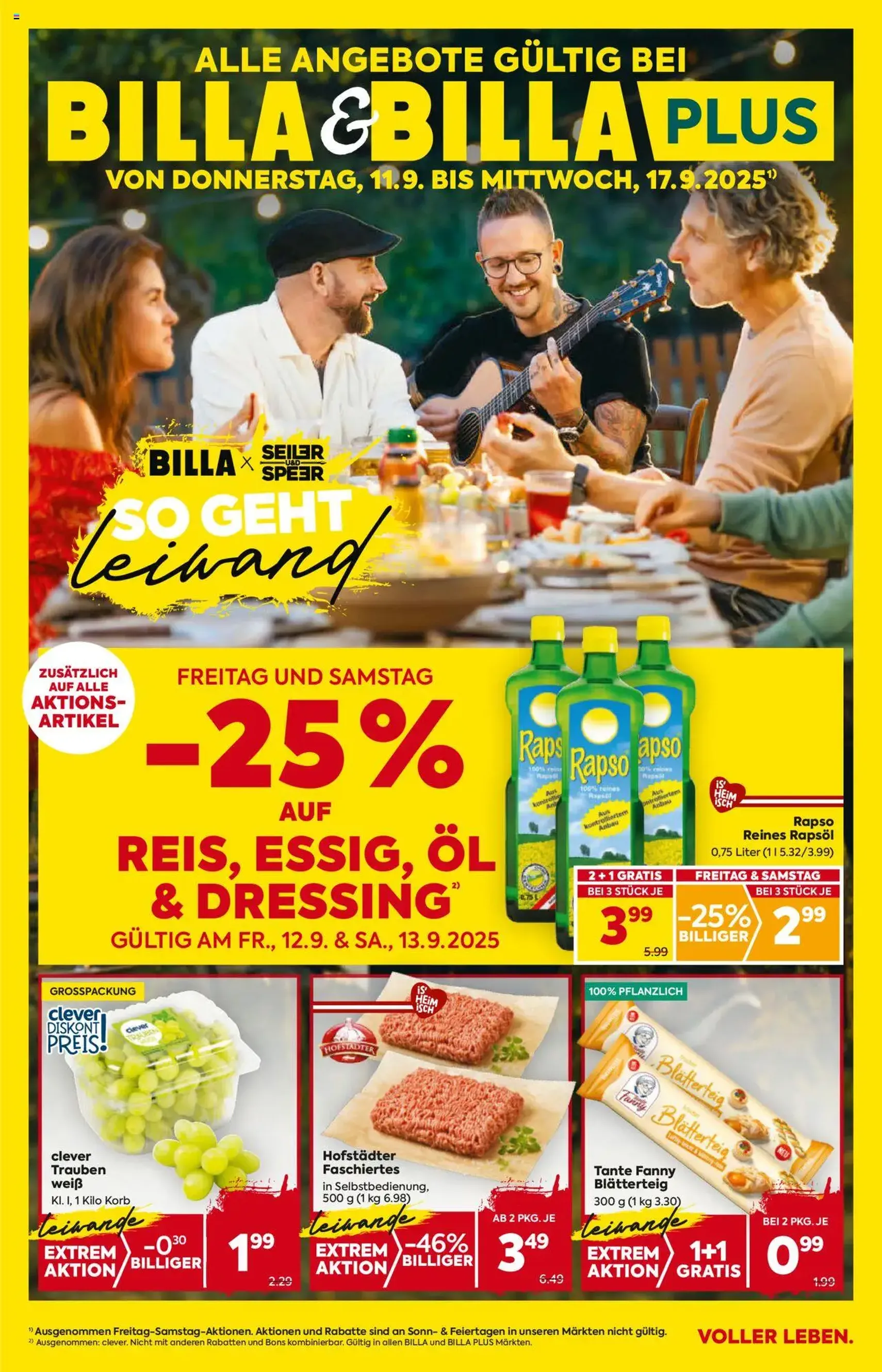 Billa Flugblatt - Gültiger Prospekt ab 11.09.2025, Seite 1 von insgesamt 16